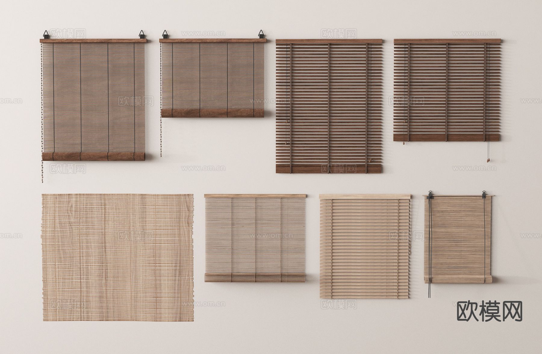 中古风窗帘 百叶帘 卷帘3d模型下载
