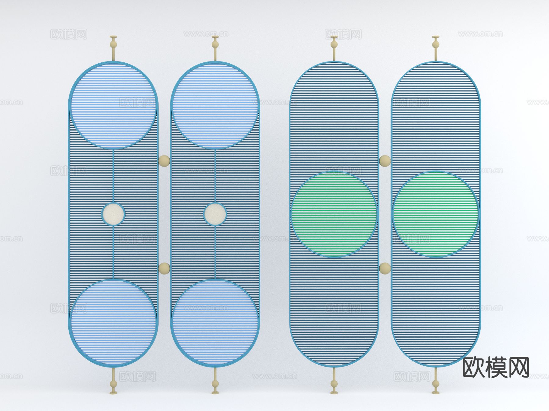 简欧金属隔断3d模型