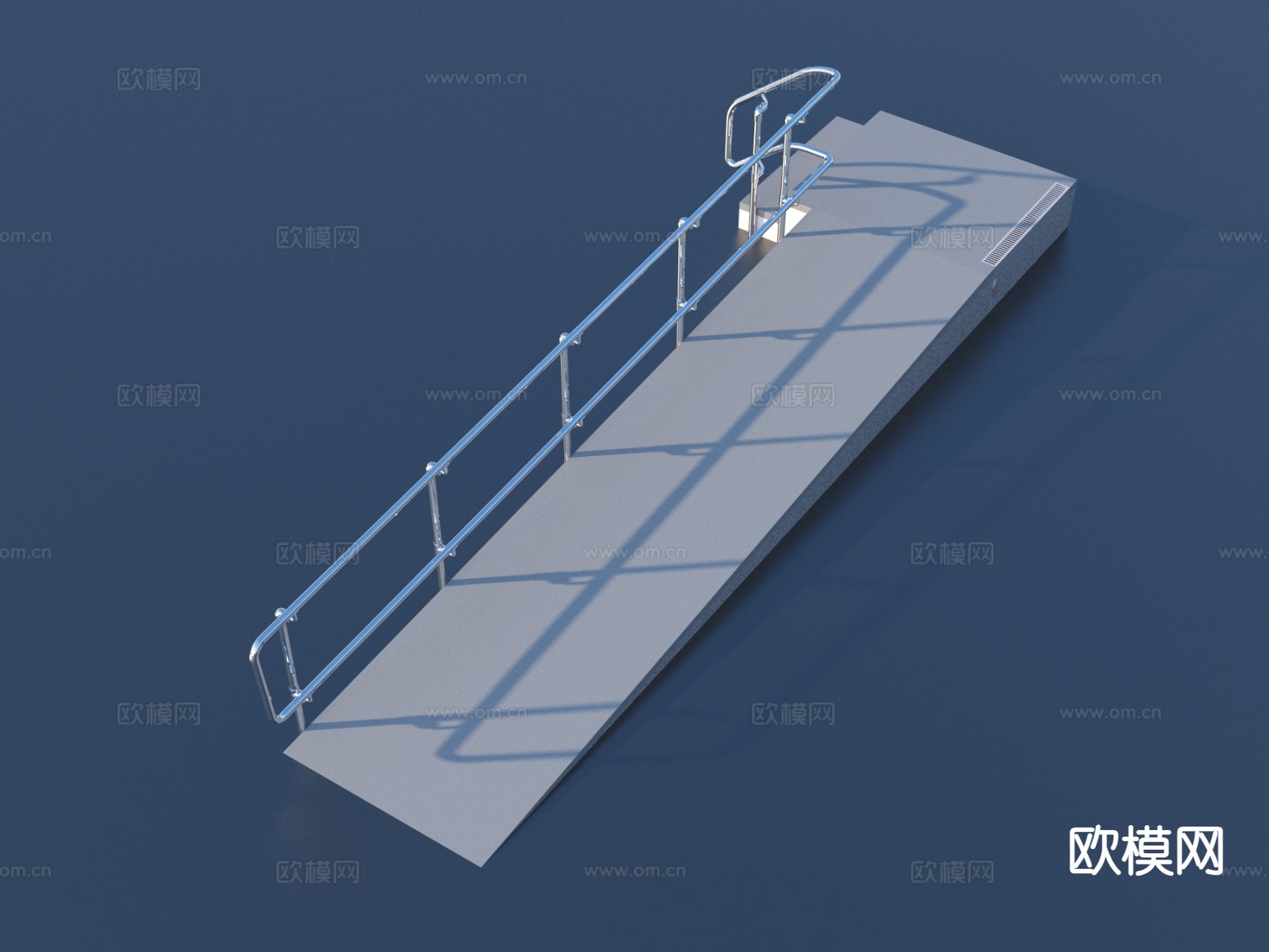 残疾人坡道 栏杆3d模型