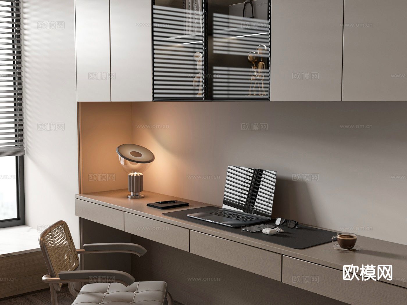 现代书桌 写字台 电脑桌3d模型下载