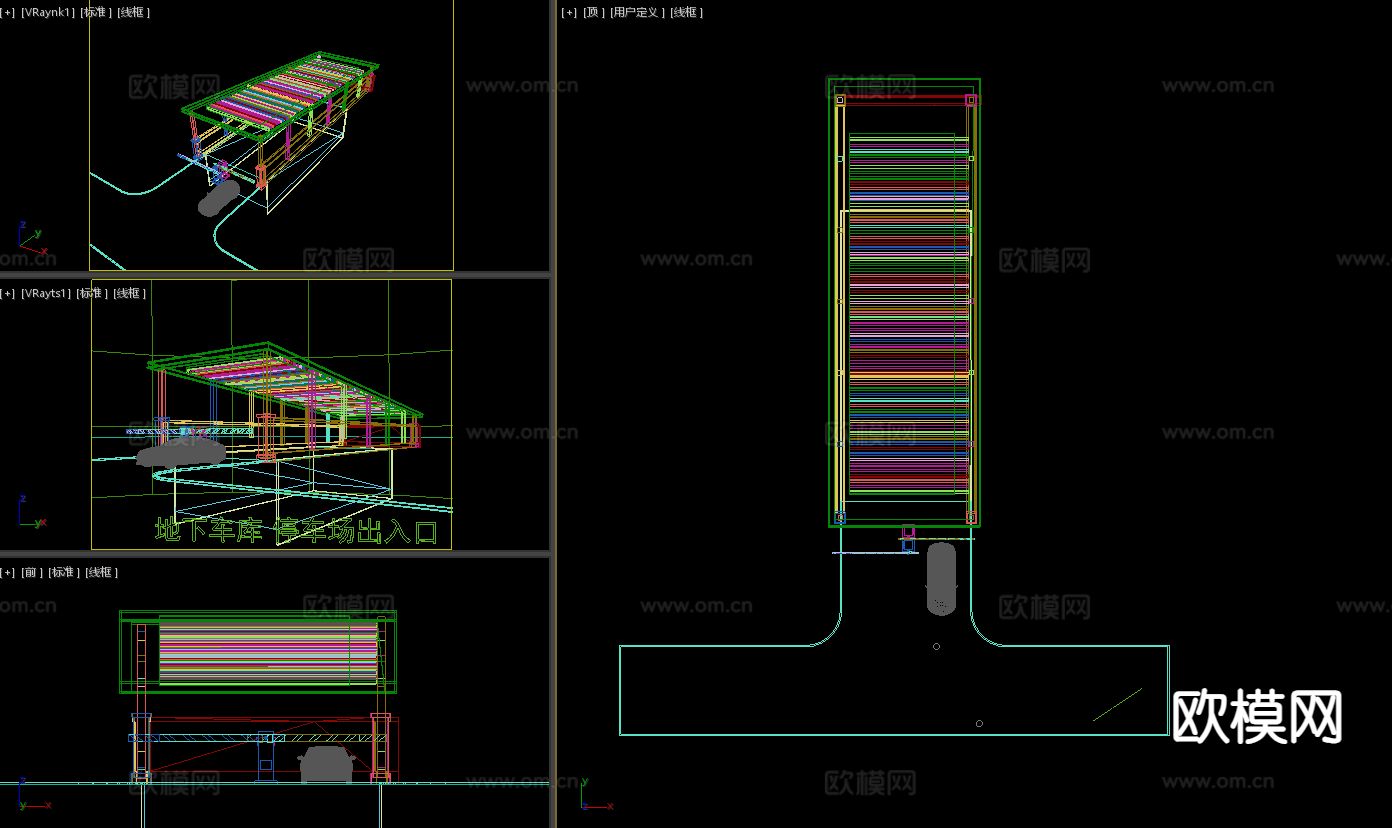 地下车库 停车场出入口3d模型
