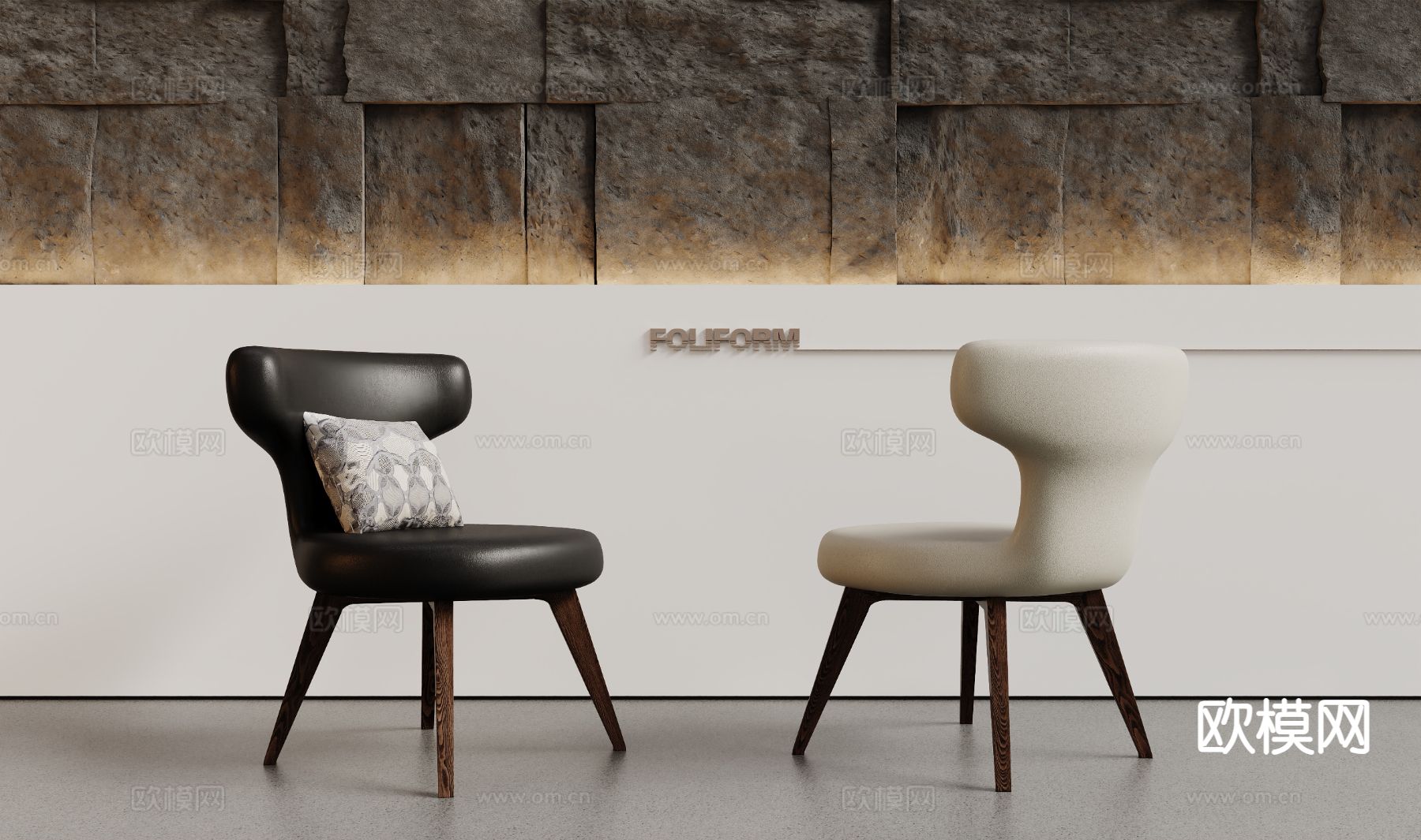 中古风椅子 休闲椅3d模型下载（渲染图1）