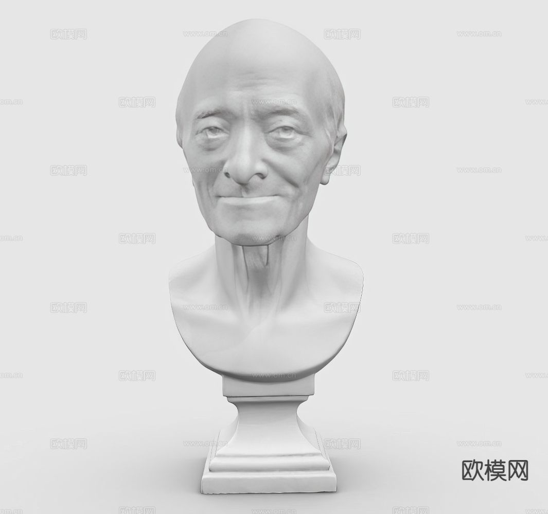 伏尔泰头像 石膏雕塑3d模型