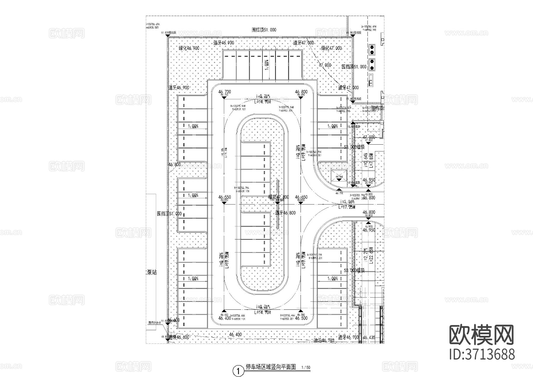 室外停车场区总平面