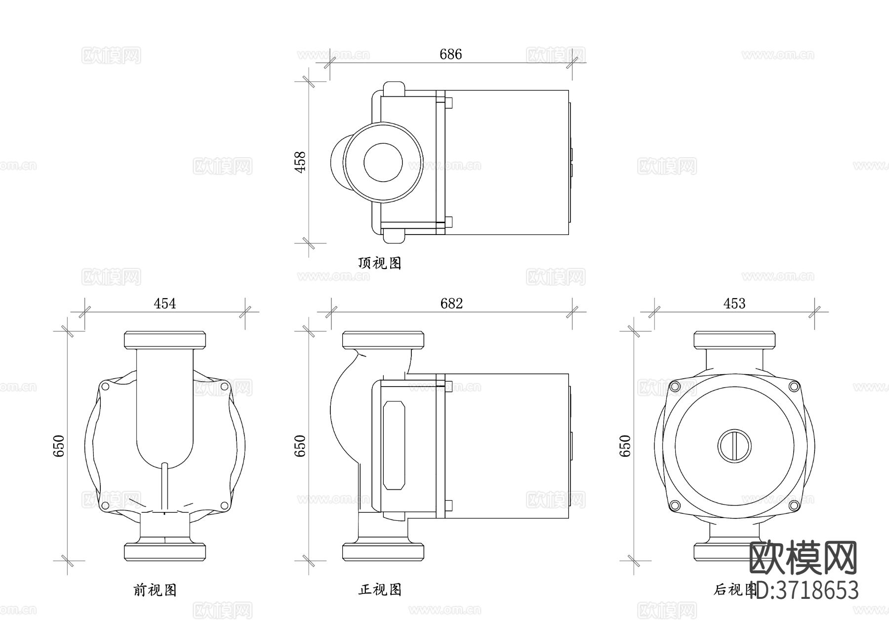 循环泵设计图cad图库下载