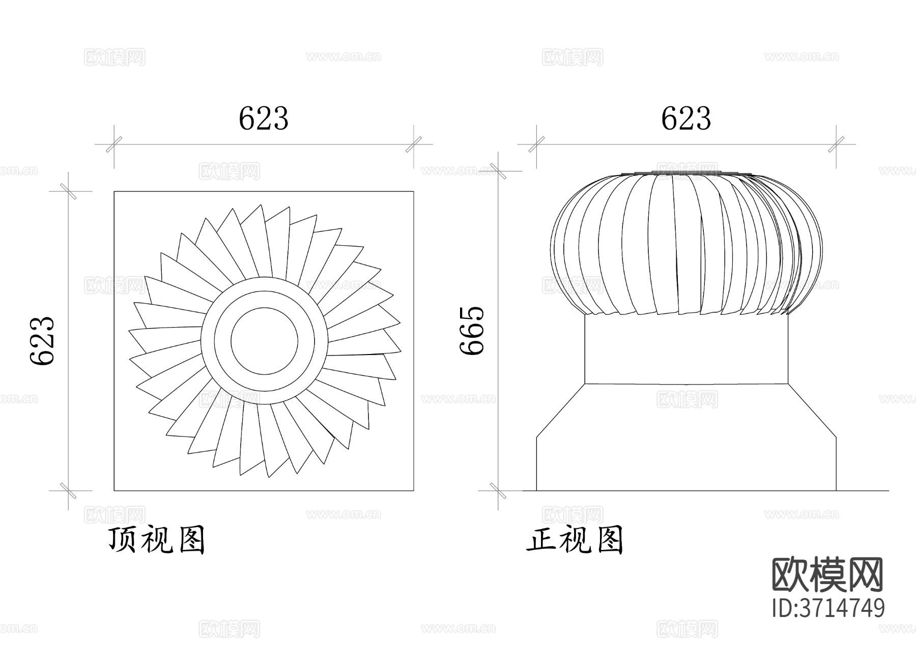 屋顶排气扇CAD图块