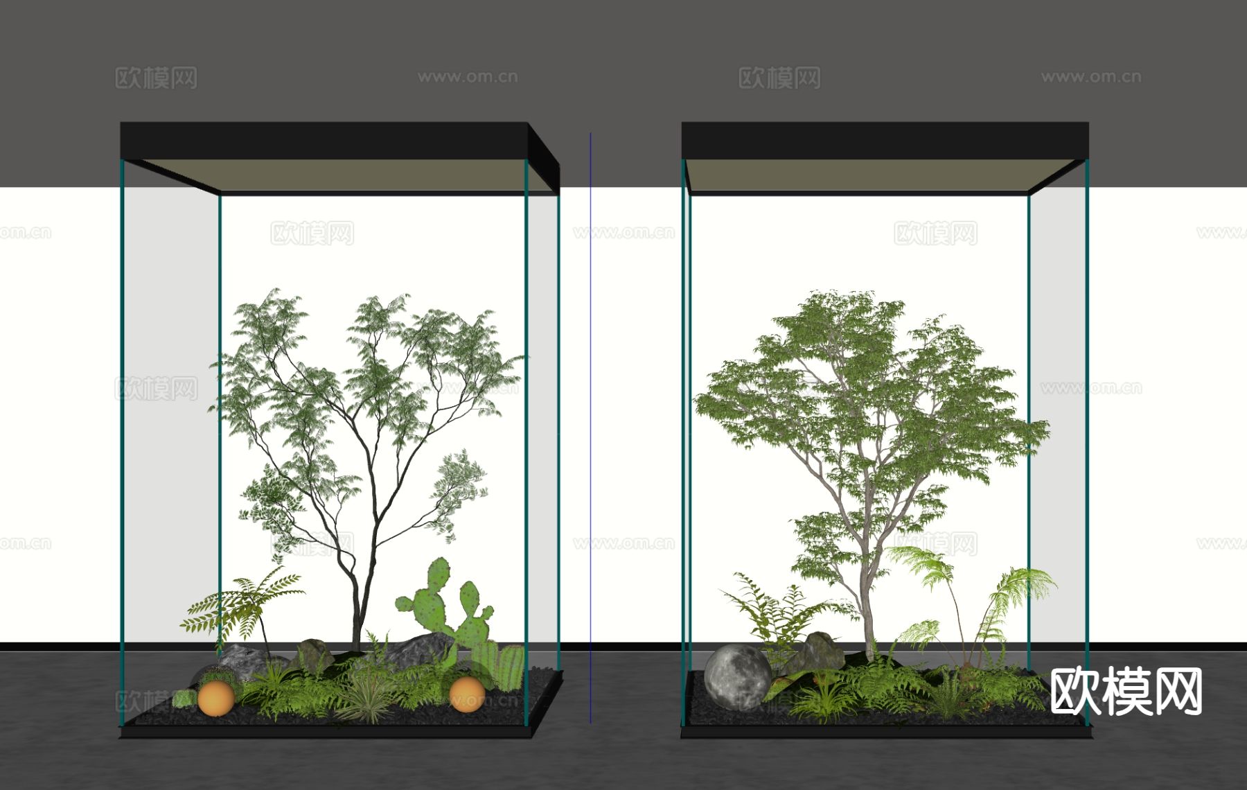 庭院景观 植物堆su模型