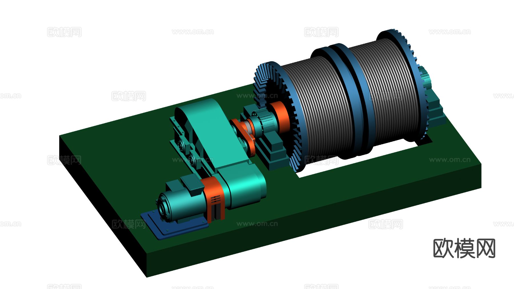 工业设备 大型卷扬机3d模型