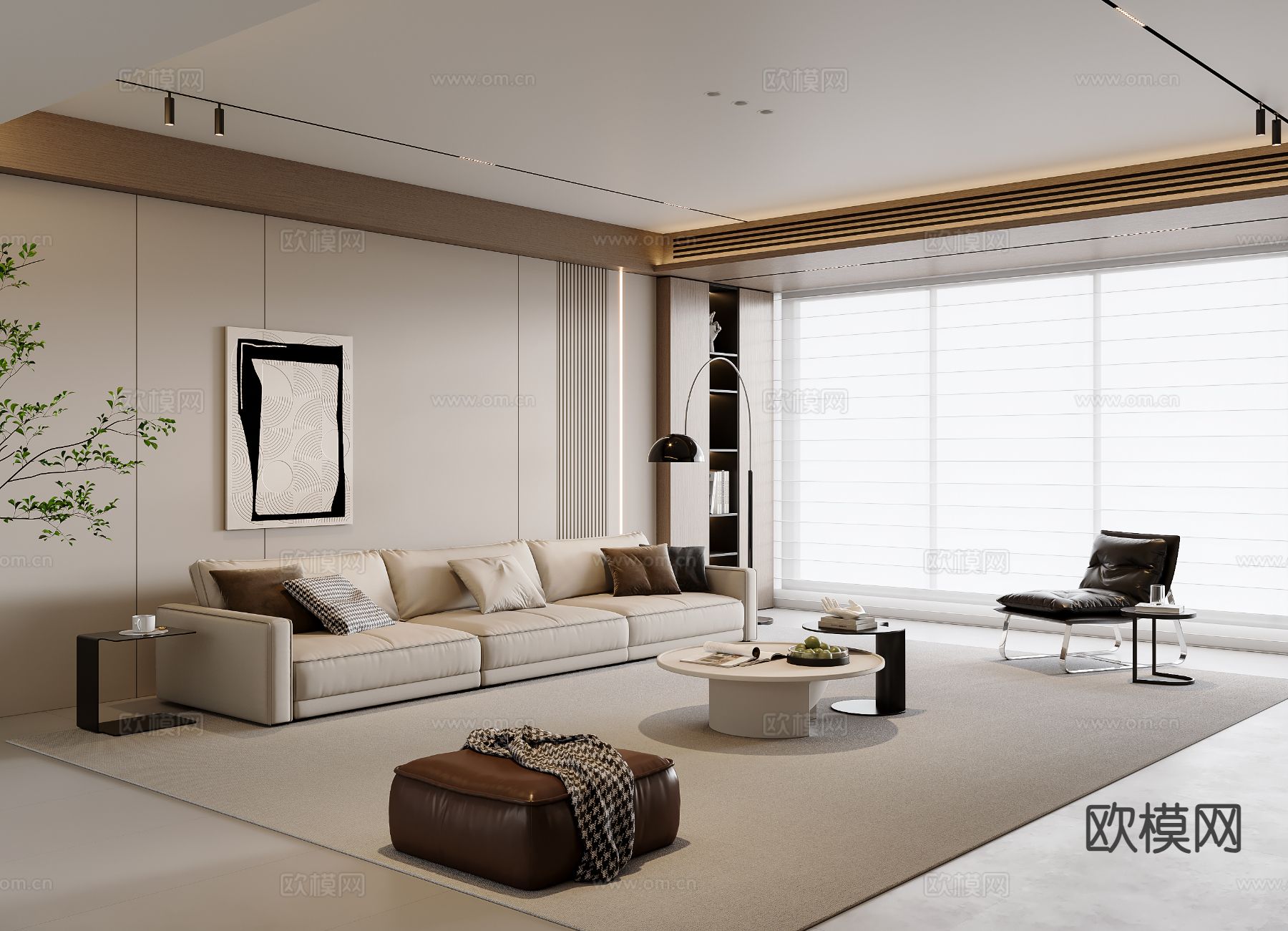 意式客厅3d模型下载