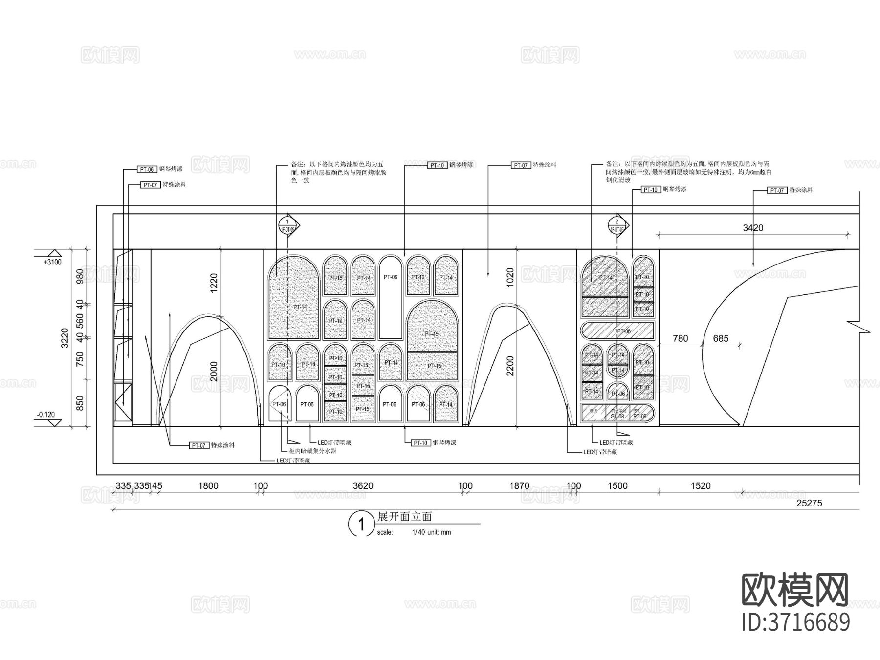 儿童房装饰柜施工大样详图 展示柜 书柜 柜体节点cad大样图下载（渲染图2）