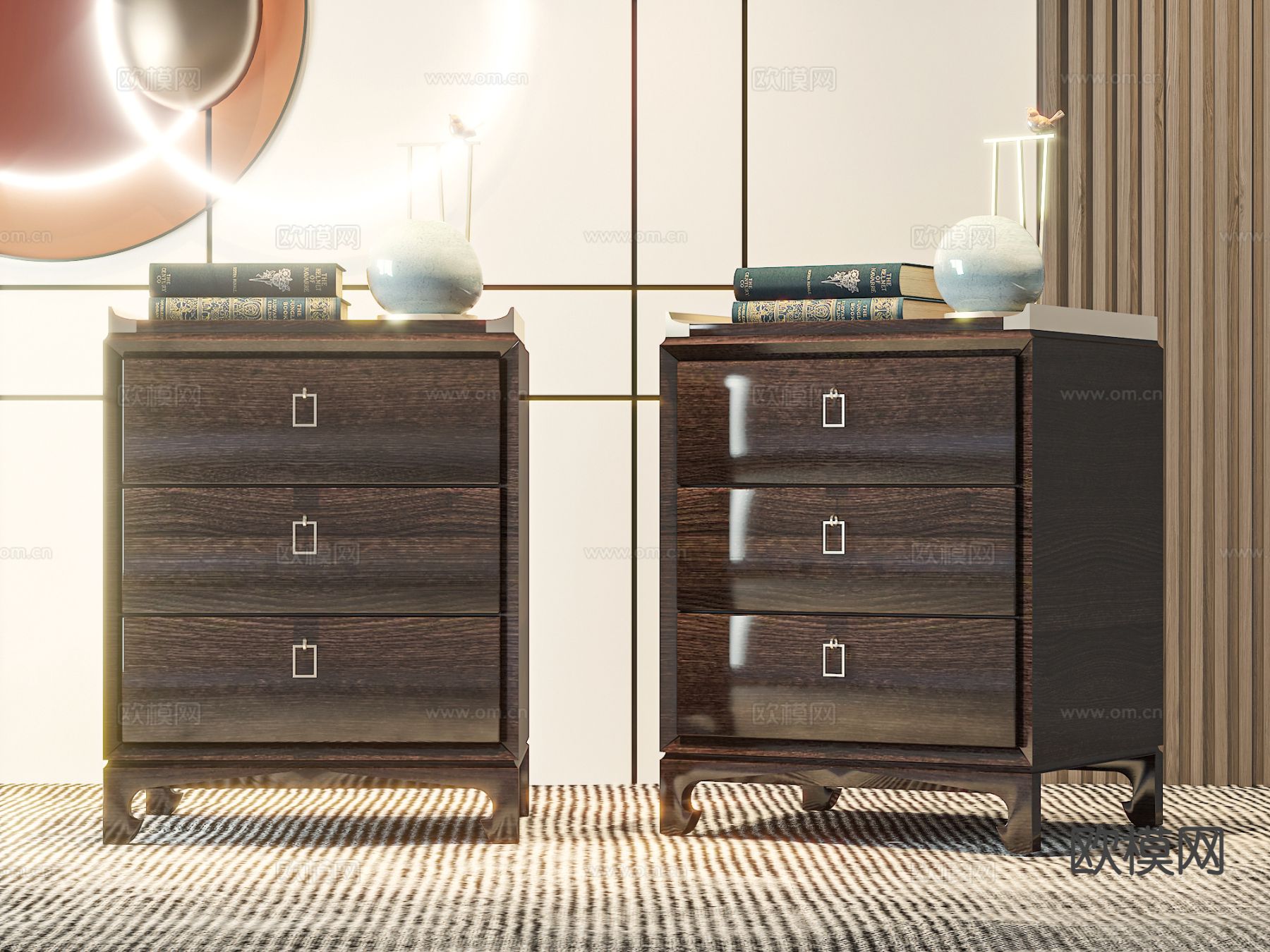 现代床头柜3d模型下载