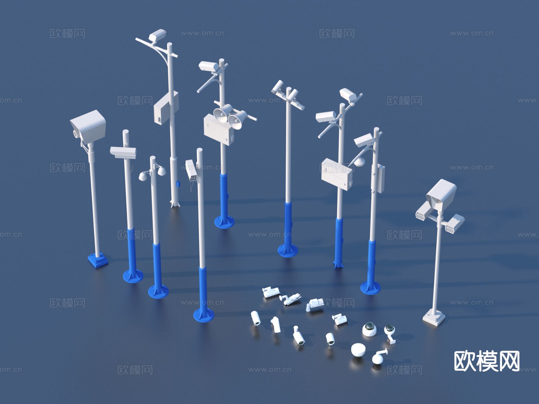 简约监控 摄像头 探头3d模型