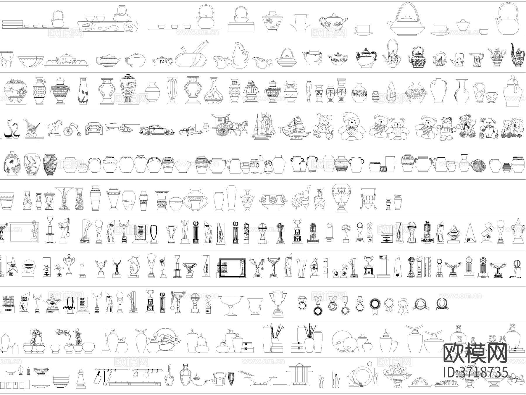 2024年最新超全陈设装饰品摆件cad图库