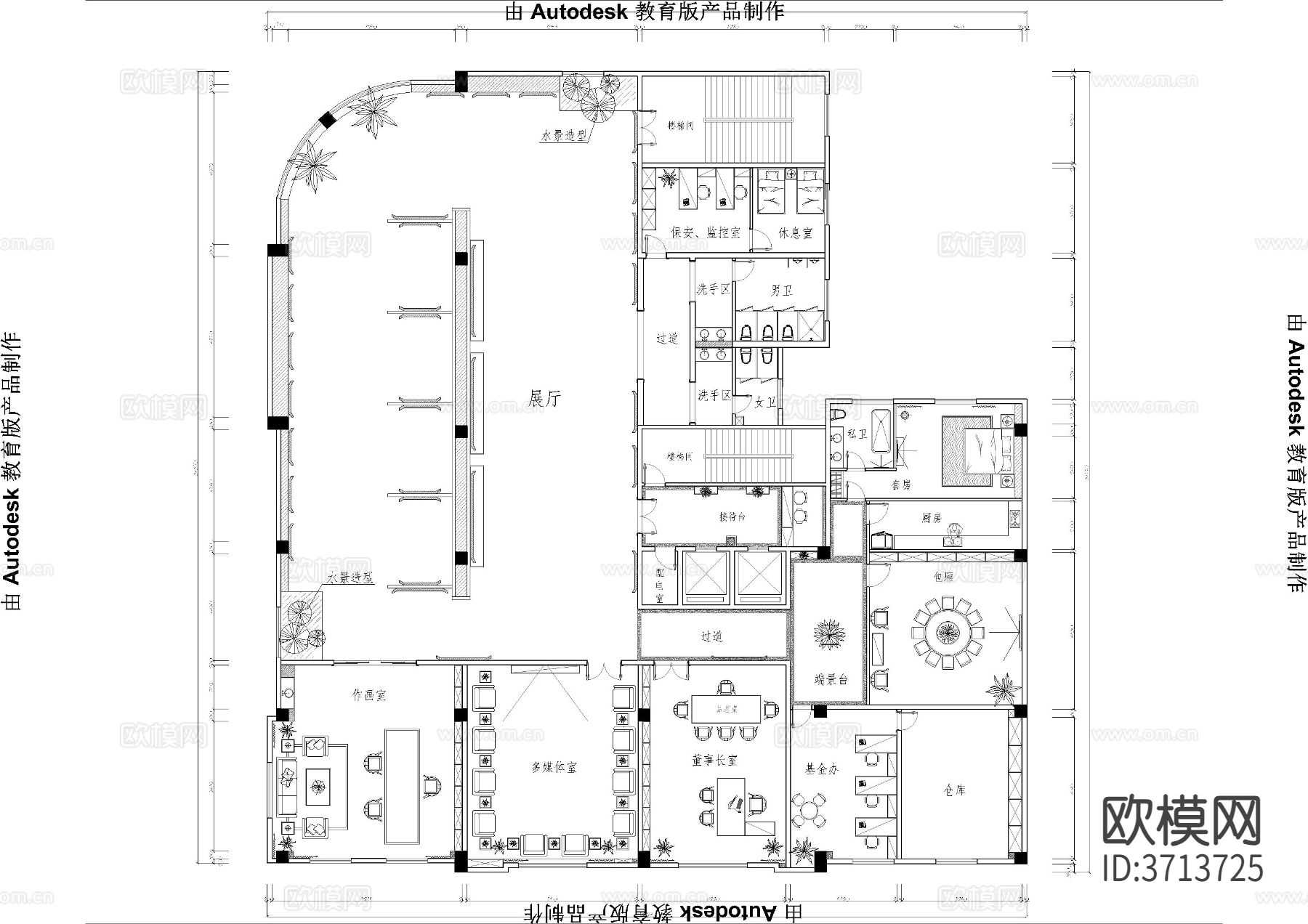 科技展厅CAD平面图