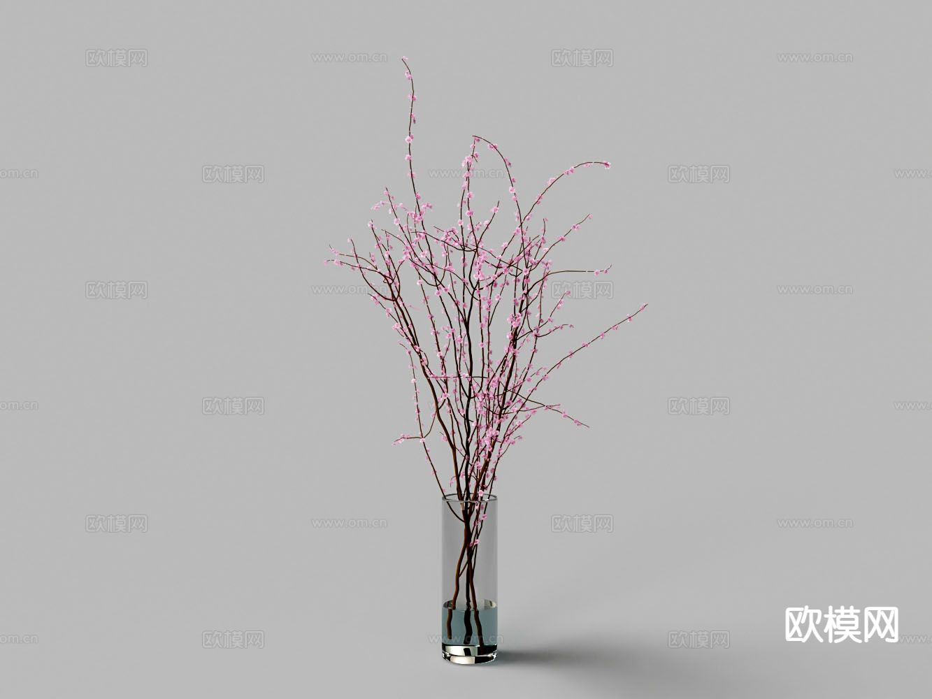 花瓶 花卉 梅花 插花3d模型