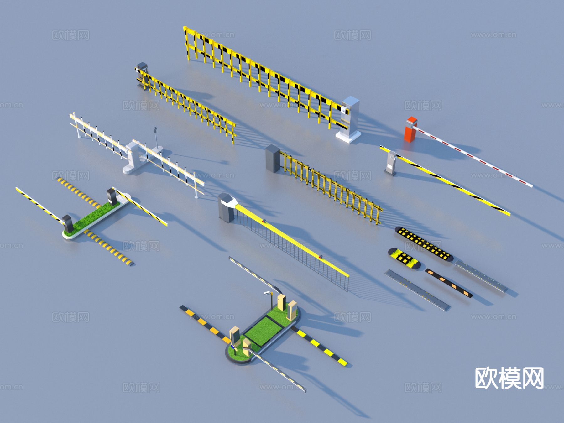 道闸 电动伸缩门3d模型