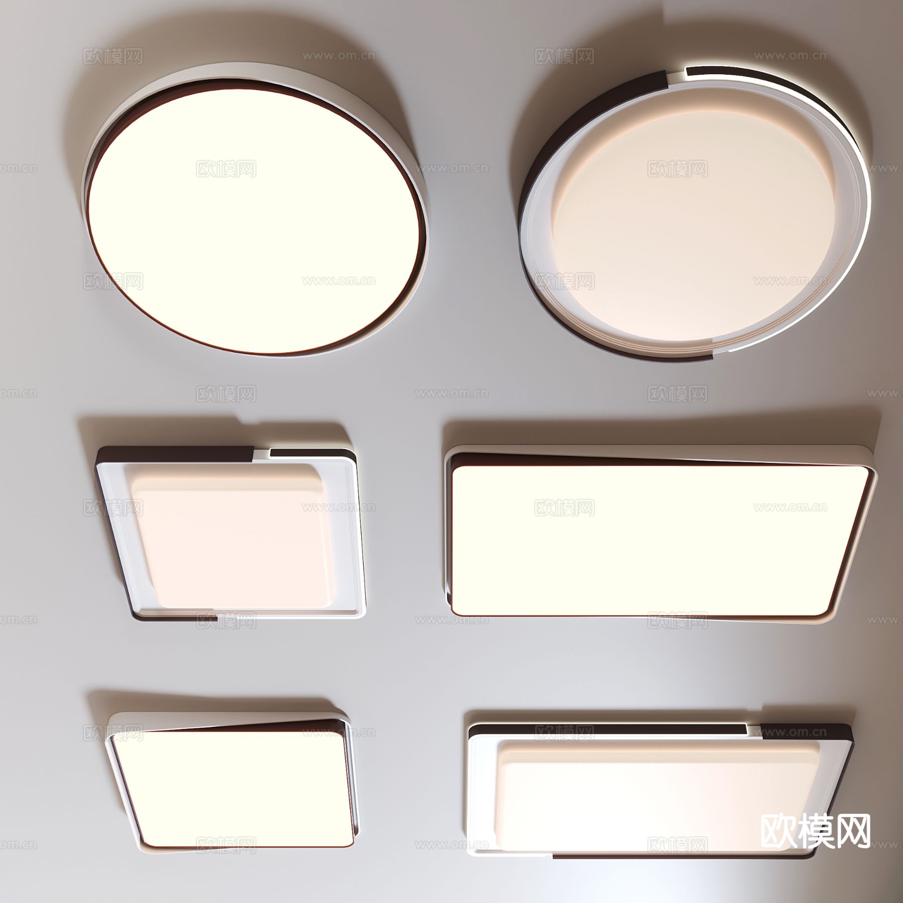 奶油风吸顶灯 卧室灯 客厅灯3d模型下载