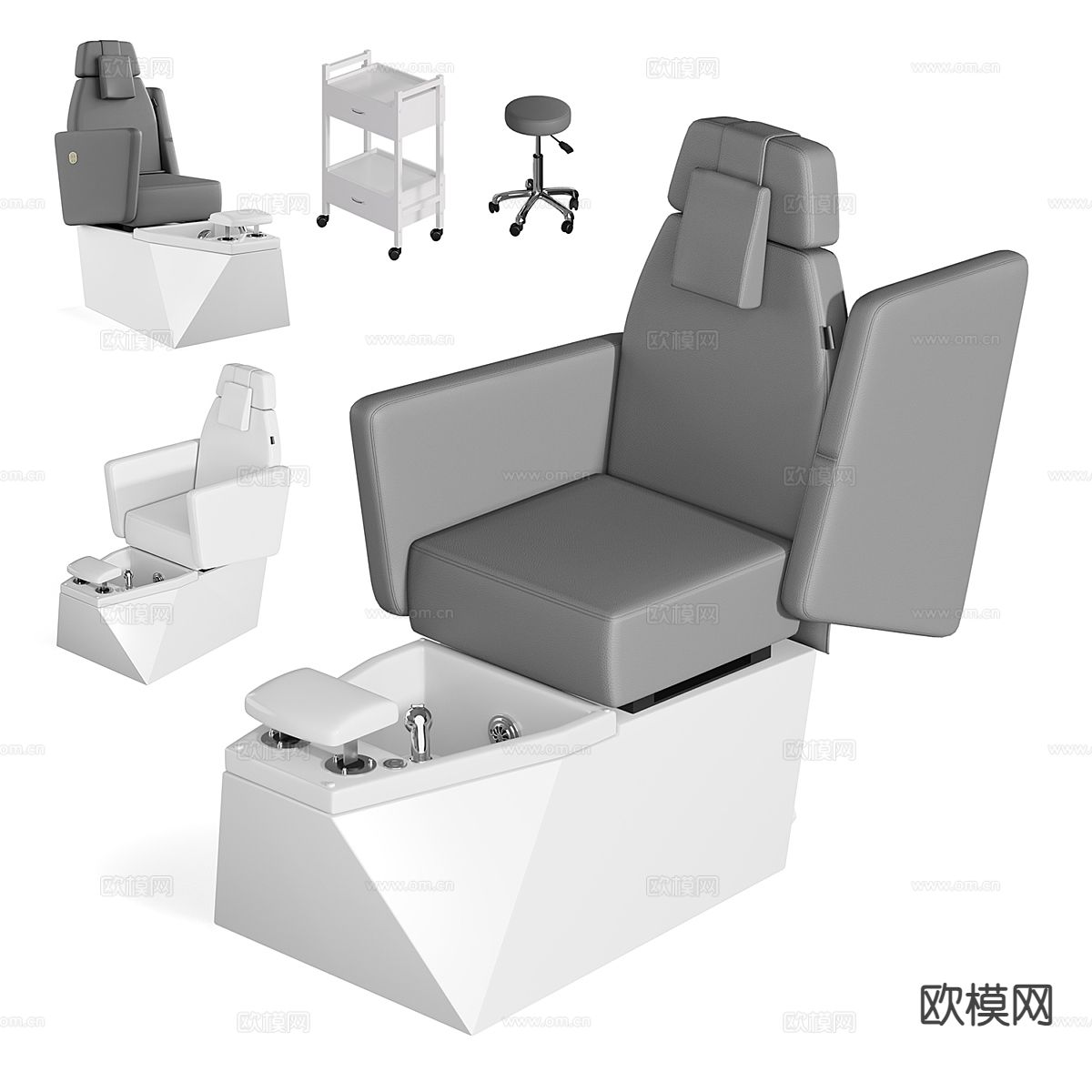 美容发椅 理发椅3d模型