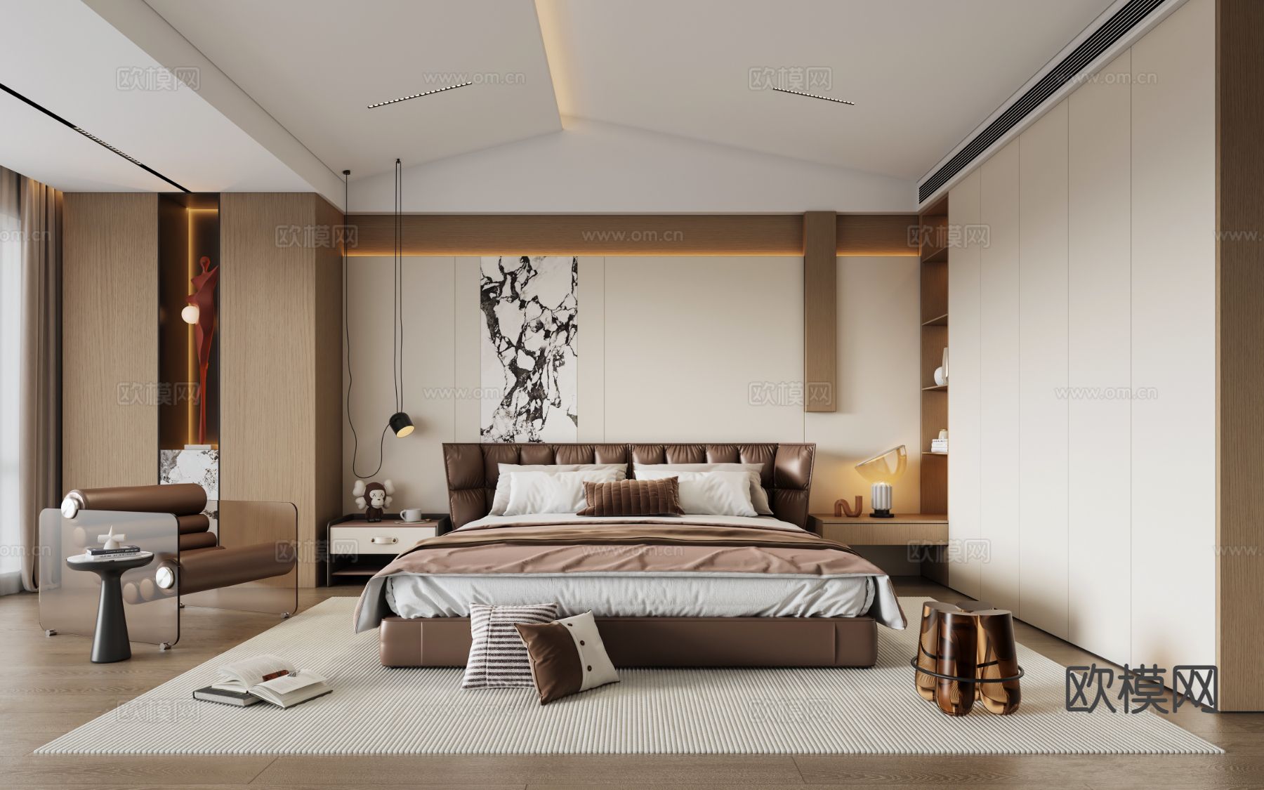 意式卧室 主卧su模型下载（渲染图2）