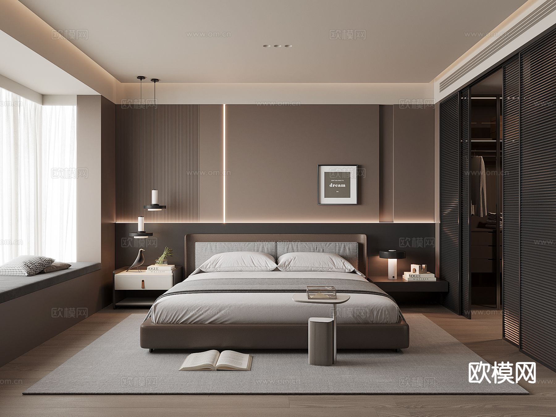 意式卧室 主卧3d模型下载