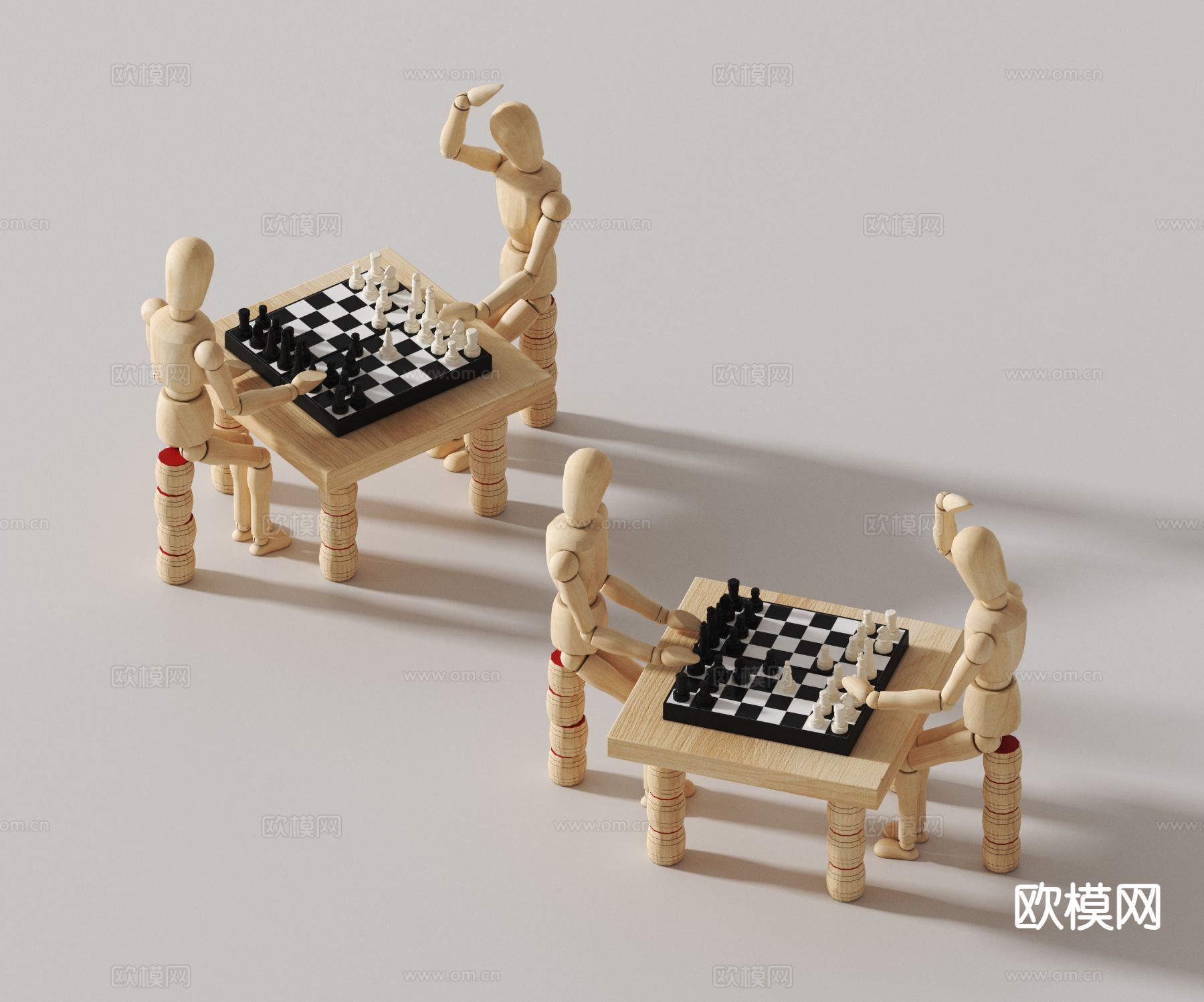 现代人偶摆件 积木玩具3d模型下载