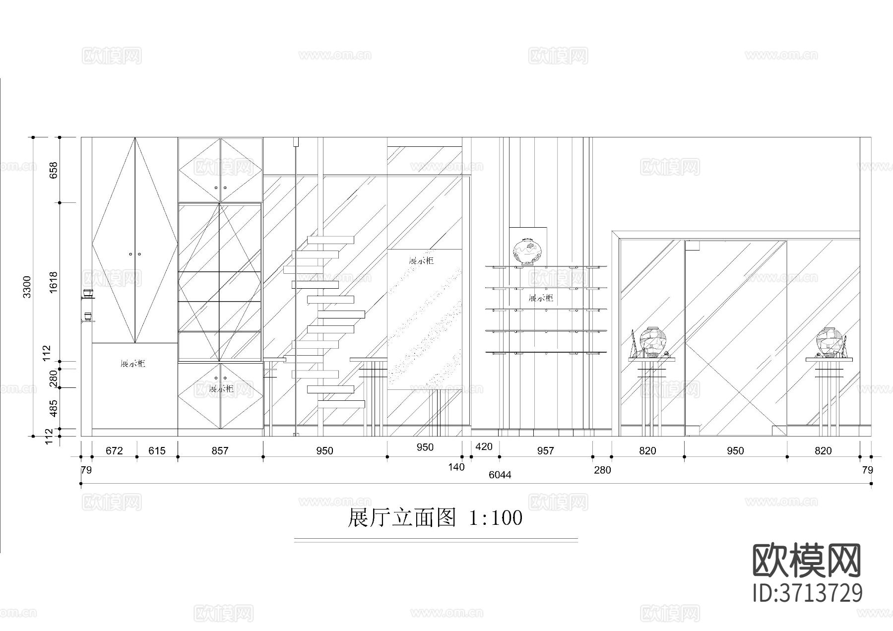 玉雕展厅CAD平面图