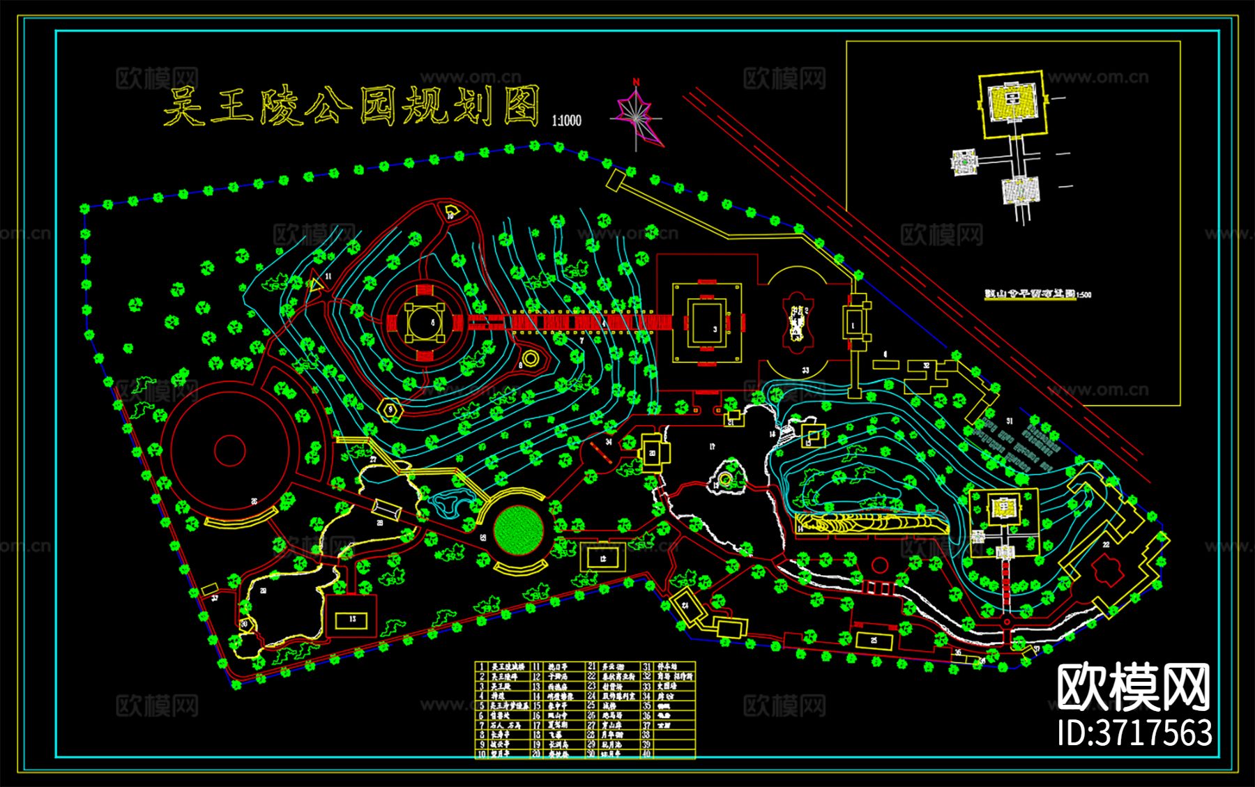 吴王陵规划cad总平面图