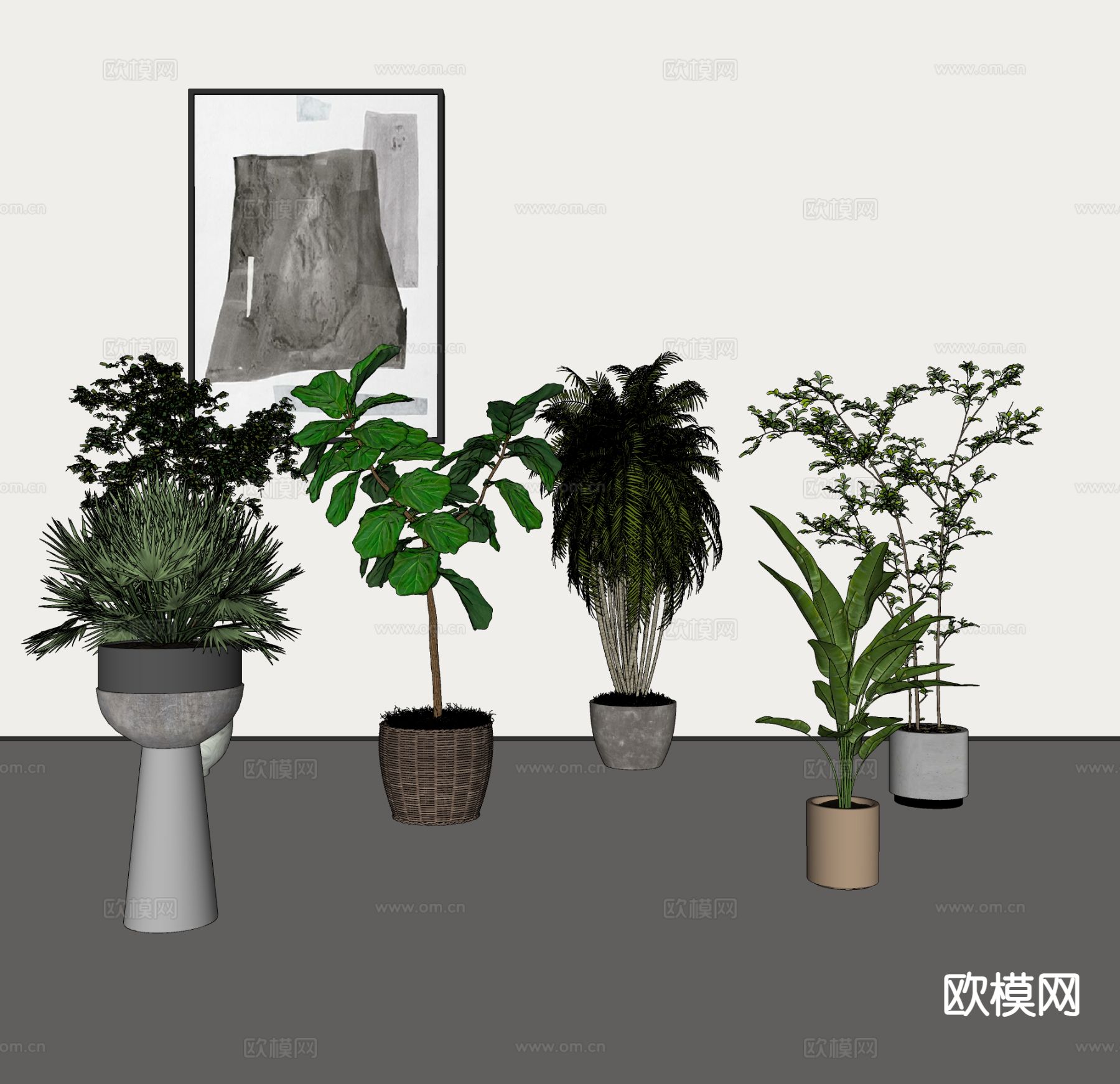 绿植盆景 盆栽su模型