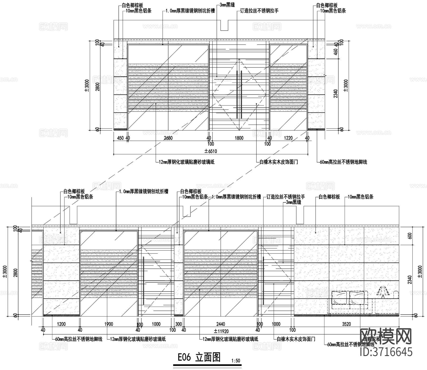 中型公司办公空间办公室cad施工图