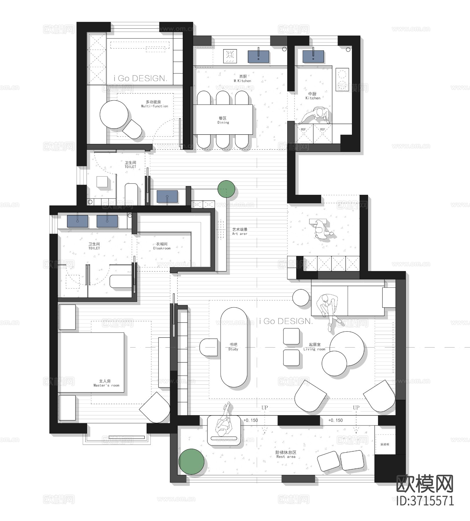 125㎡常规户型突破cad施工图