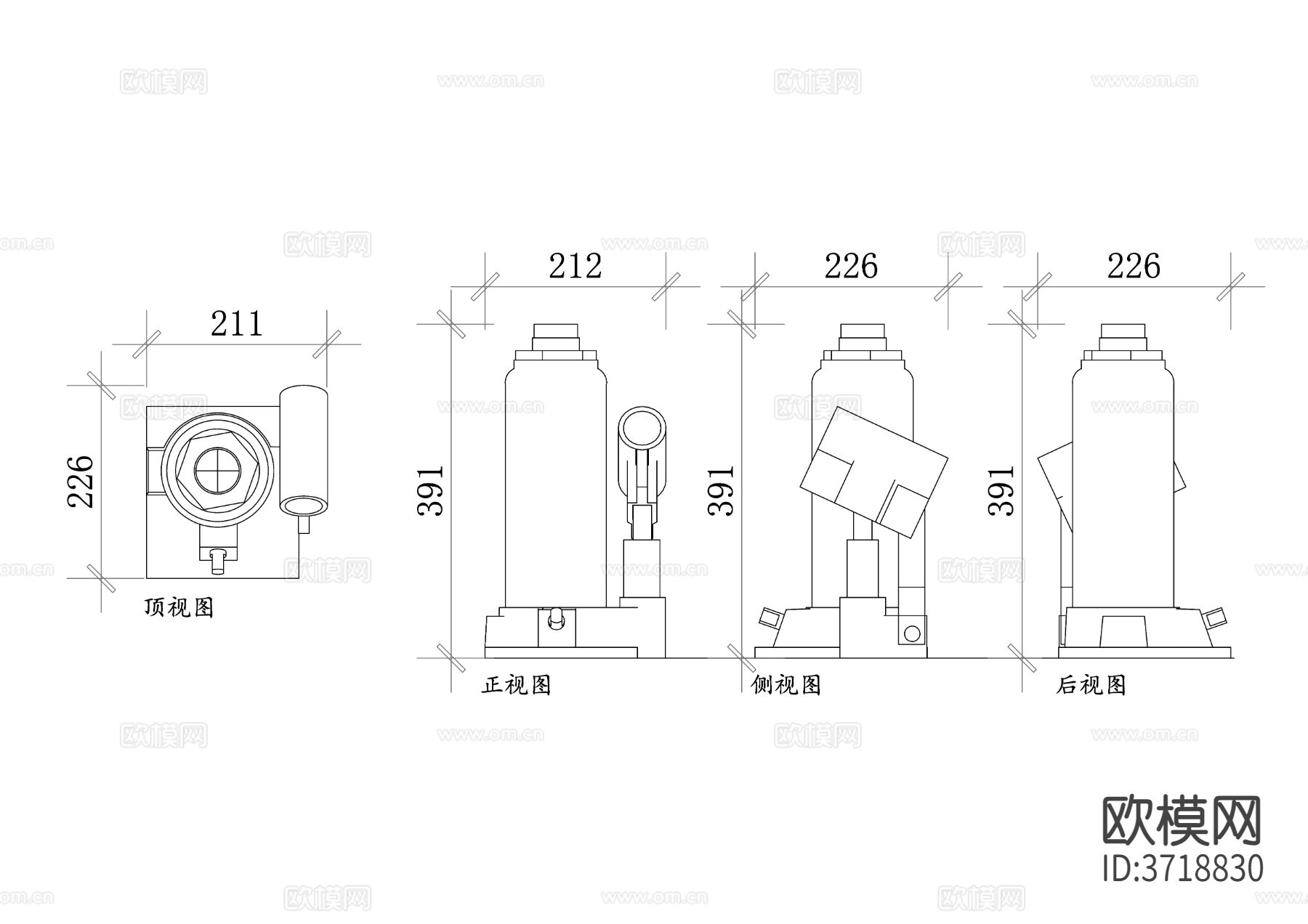 液压千斤顶结构cad图库