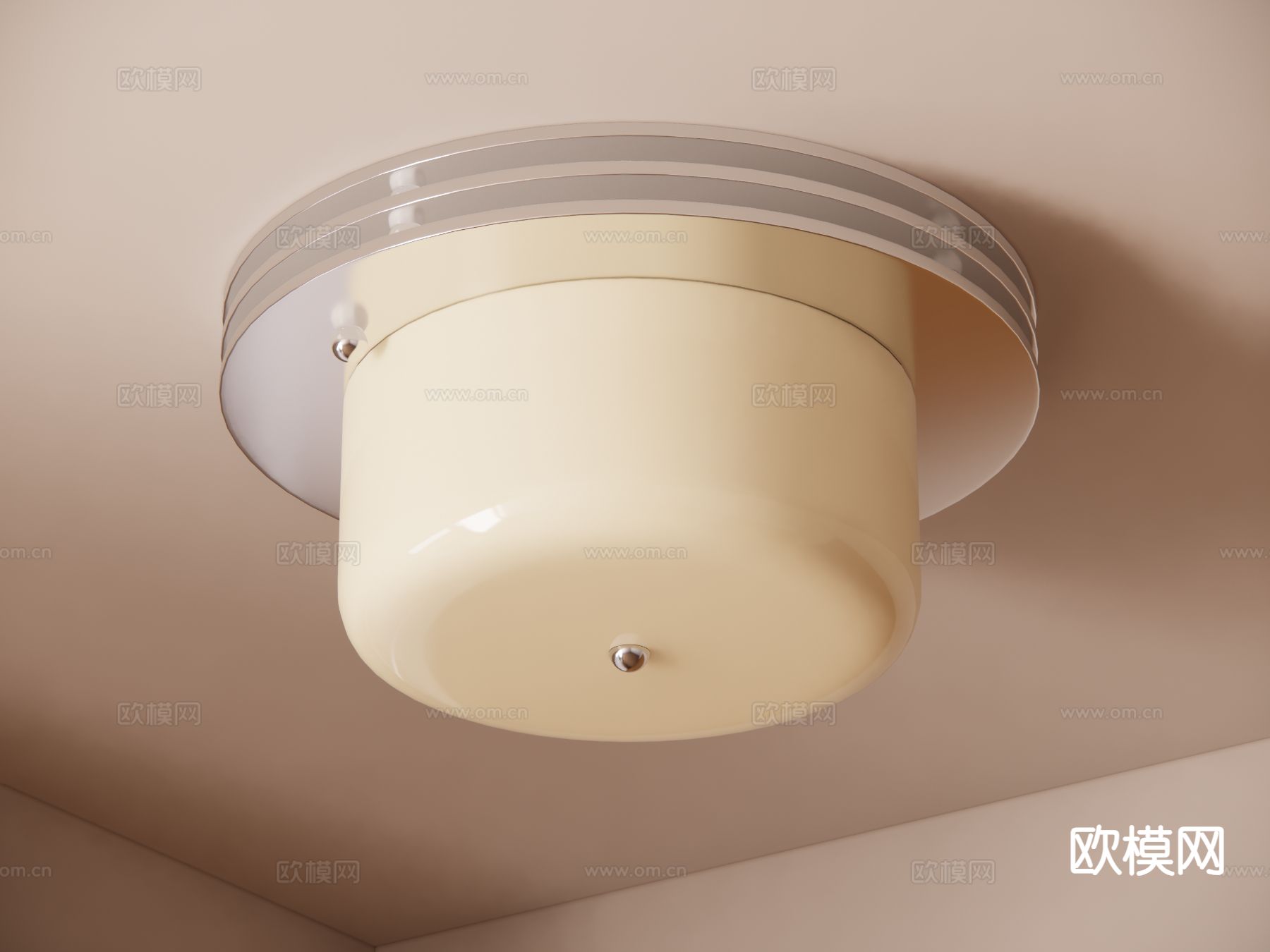 中古风吸顶灯su模型下载（渲染图2）