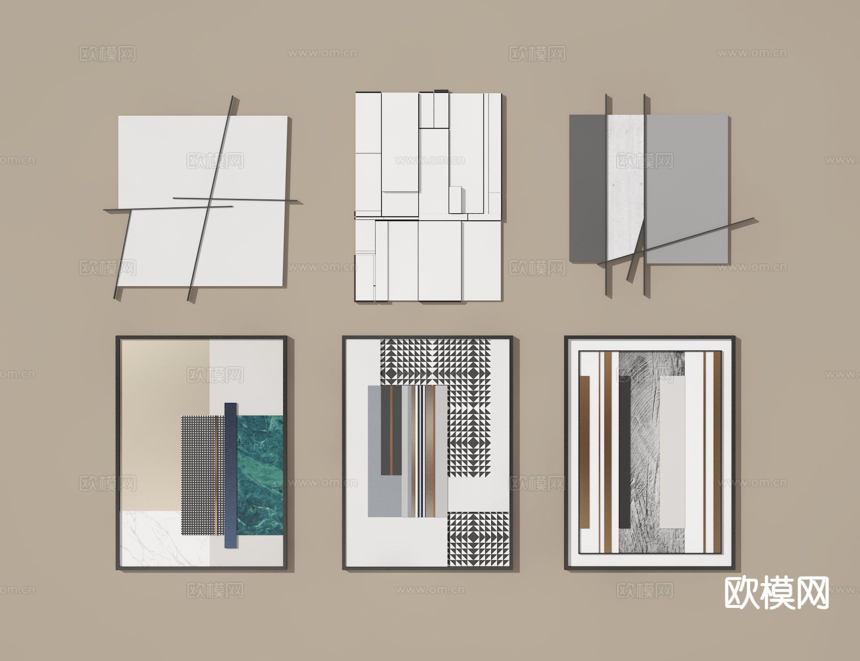 简约挂画 装饰画3d模型