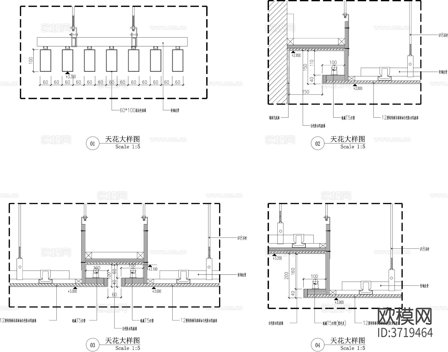 1500平健身房瑜伽会所中心动感单车cad施工图