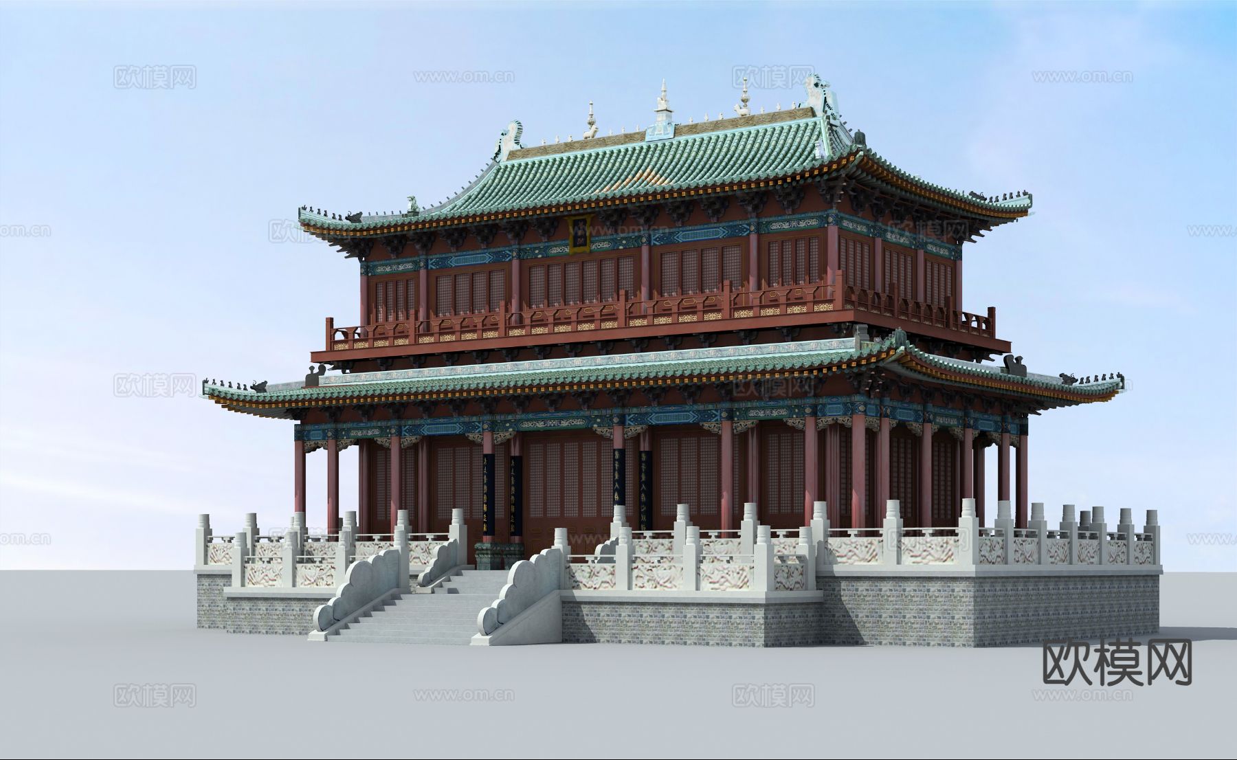 中式古建 寺庙3d模型