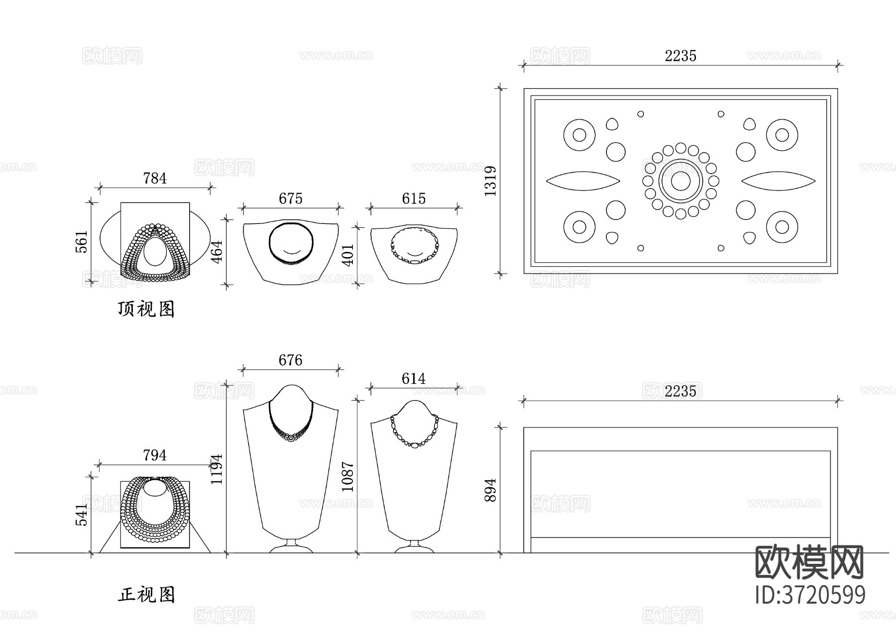 珠宝展示cad平面图