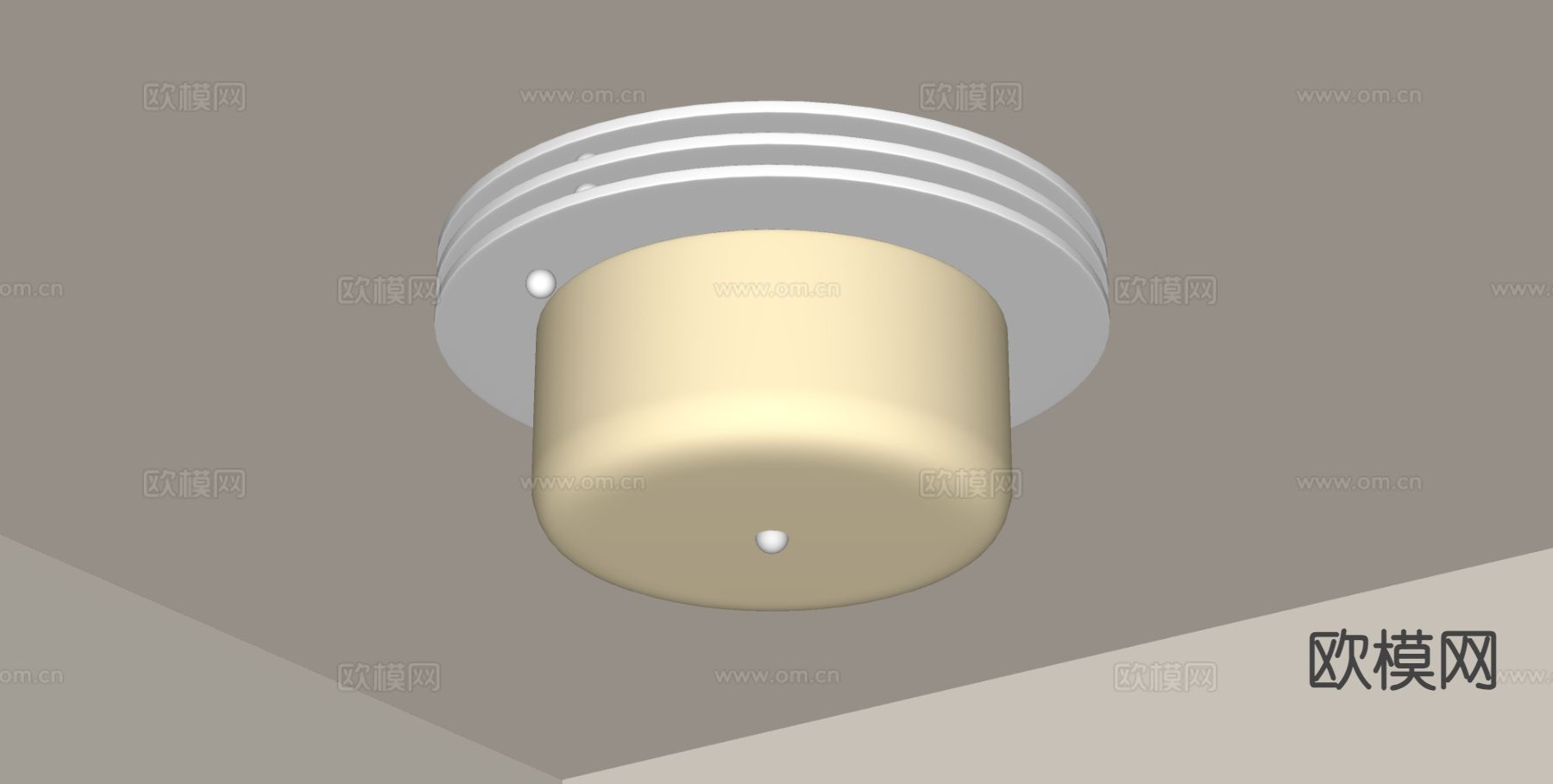 中古风吸顶灯su模型下载（渲染图1）