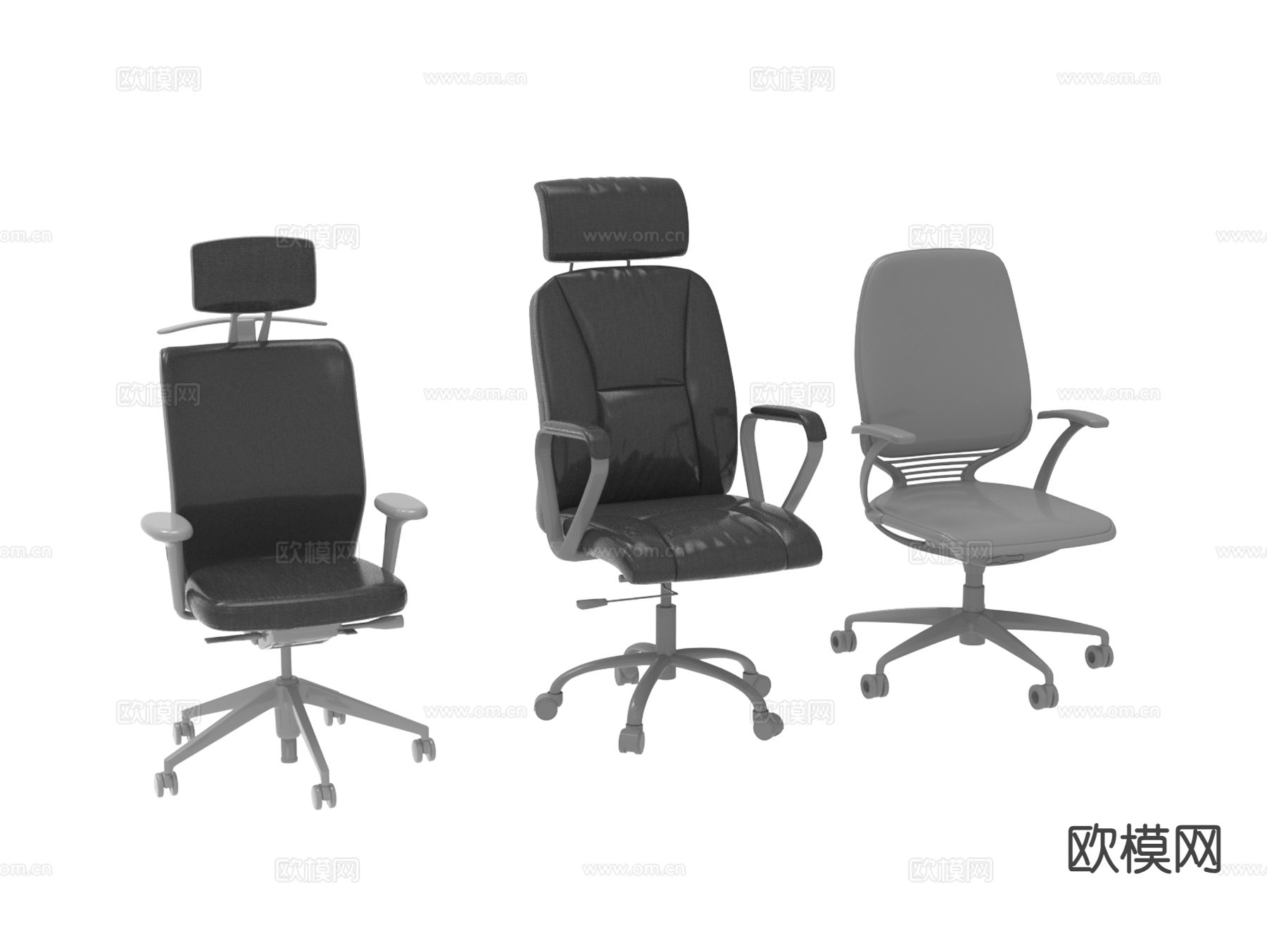 现代办公椅 班前椅 职员椅3d模型下载