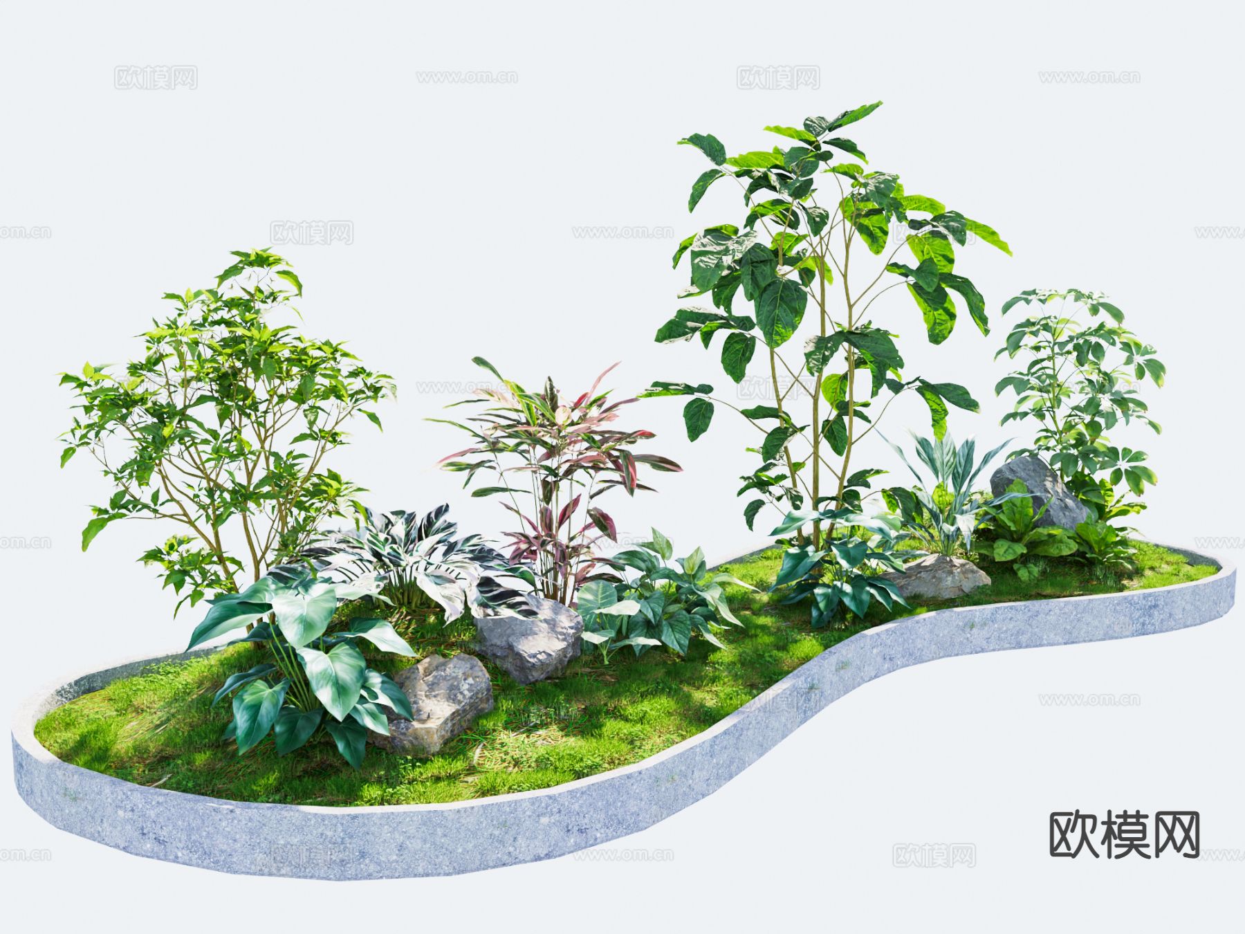 绿植造景su模型