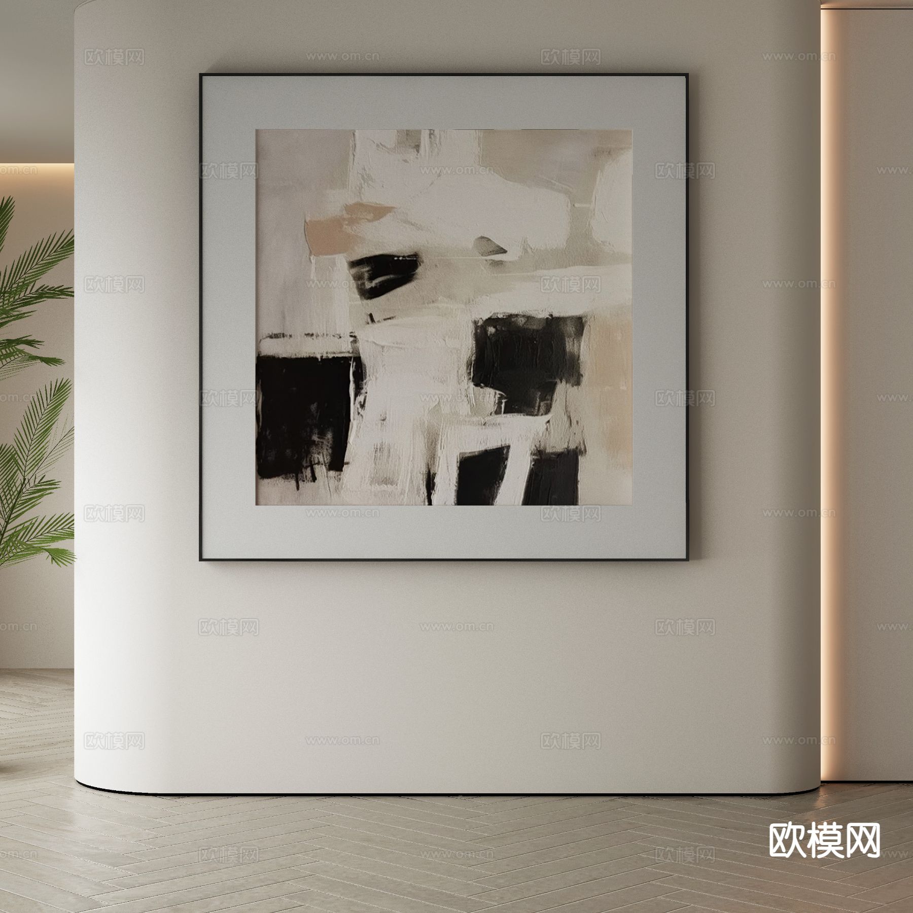 现代装饰画 抽象画 油画3d模型