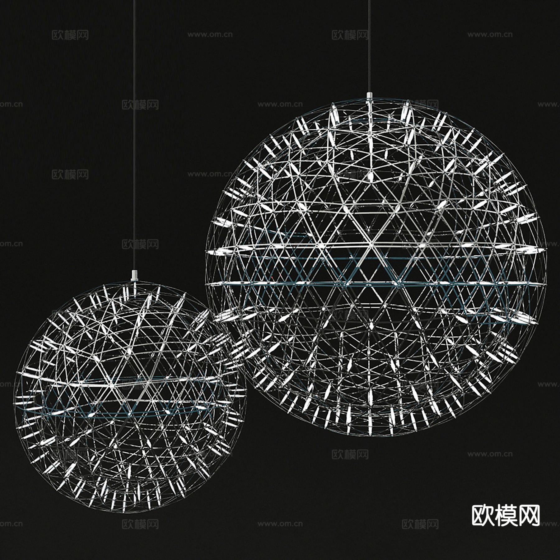 现代球形吊灯 装饰吊灯3d模型