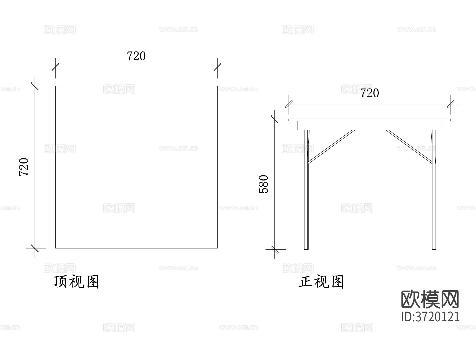 卡桌折叠设计cad大样图