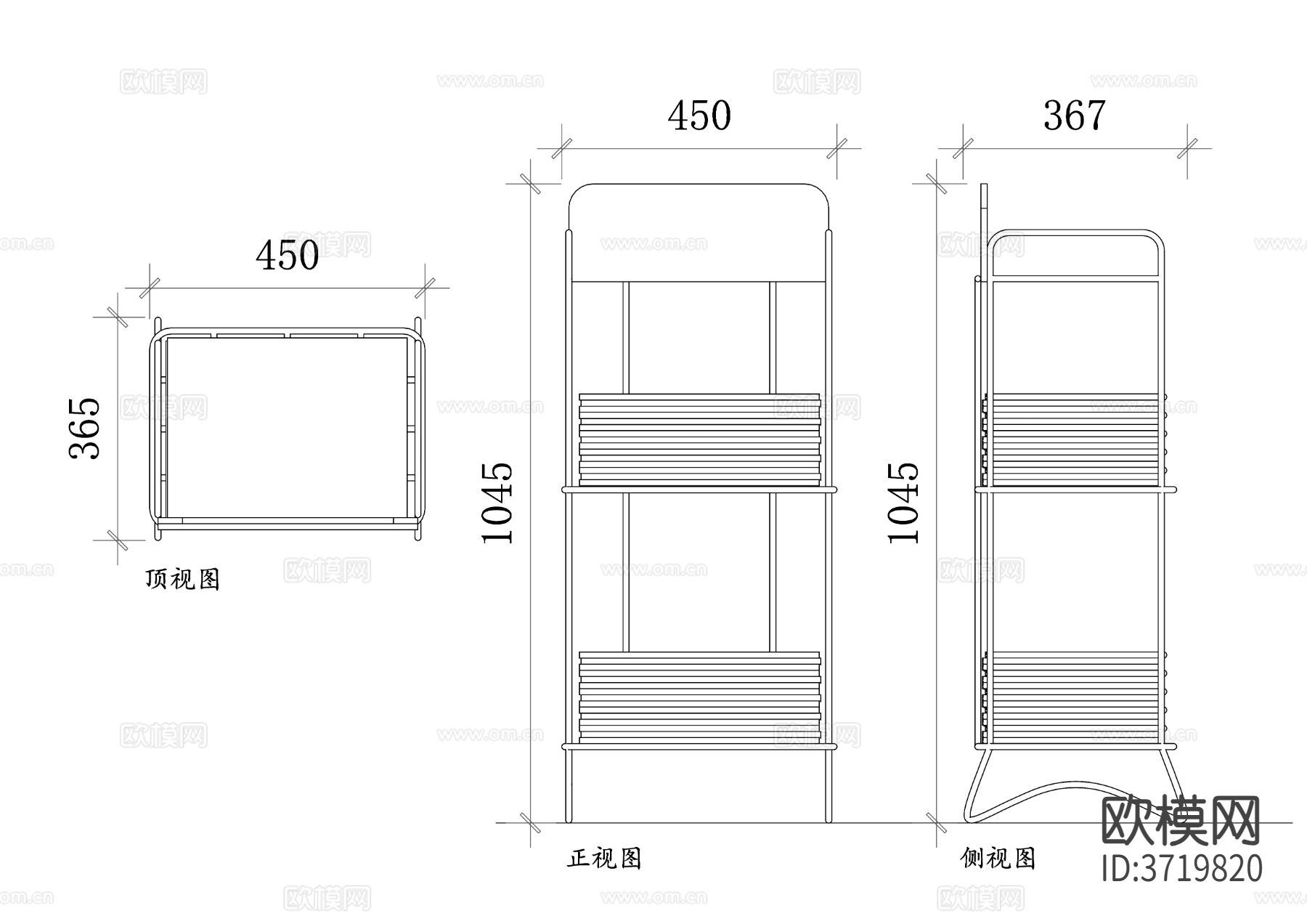 报摊设计三视图