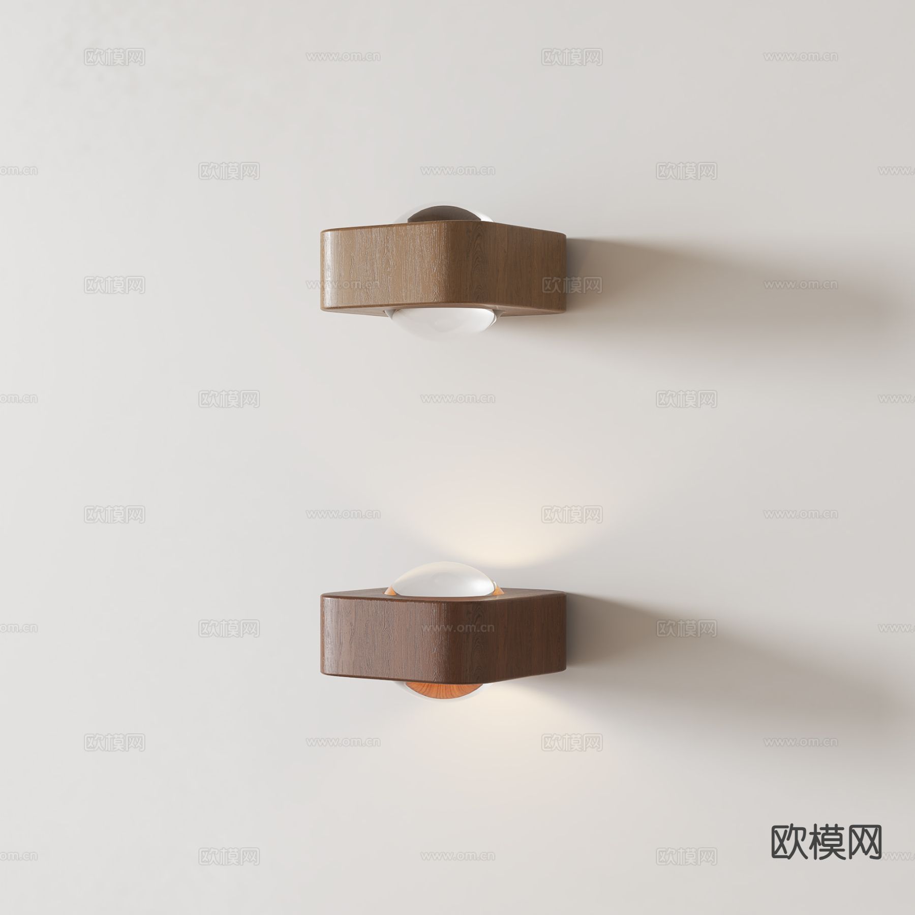 中古风实木壁灯su模型下载（渲染图2）