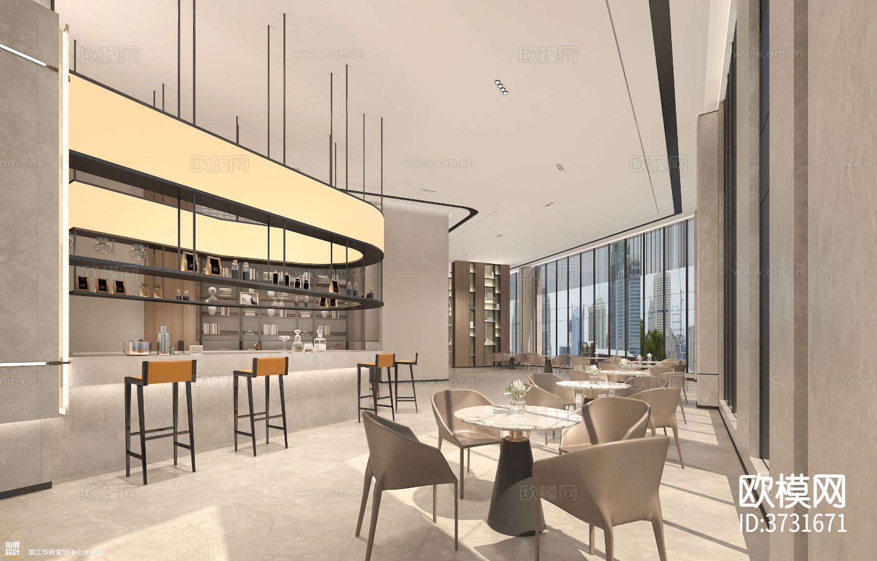 销售中心cad平面图下载（渲染图4）