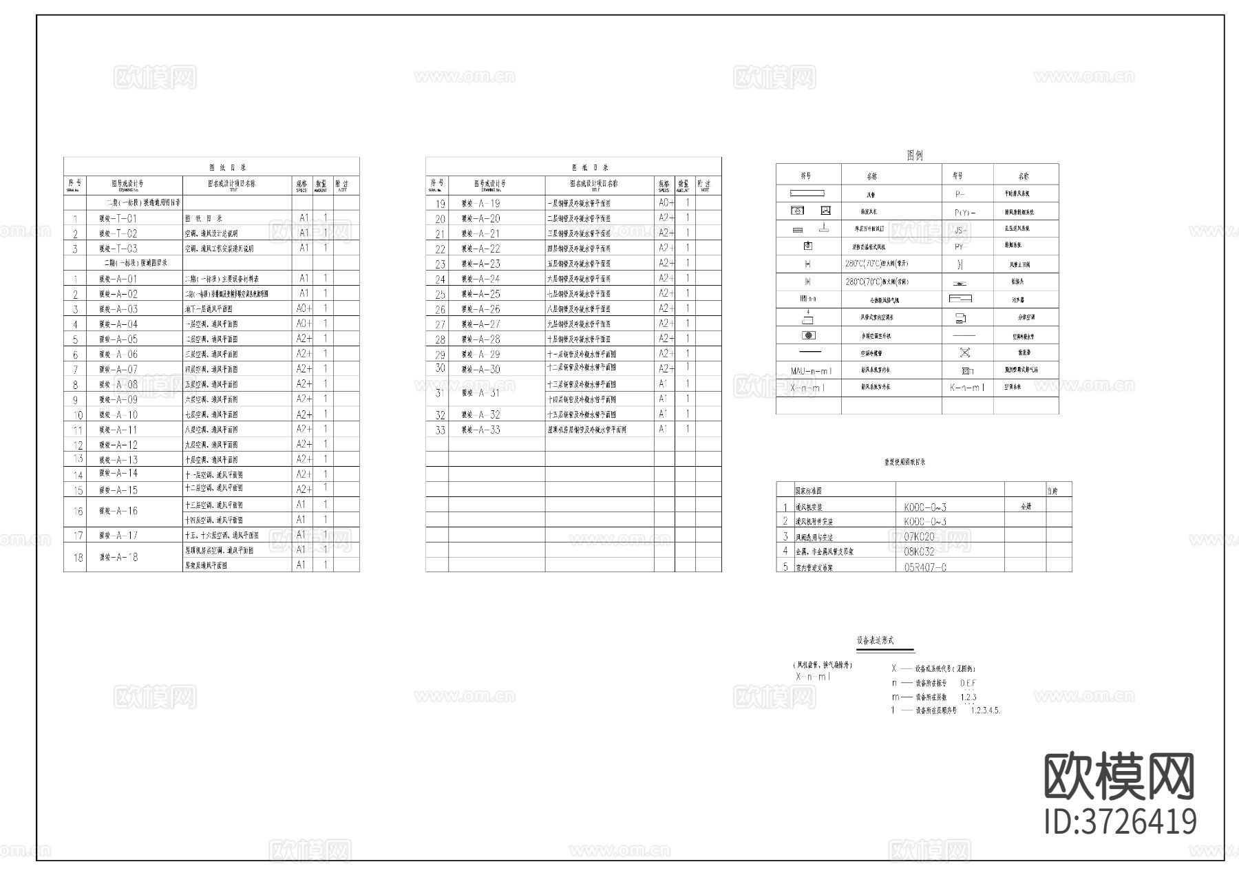 某地高层办公科研建筑暖通cad施工图