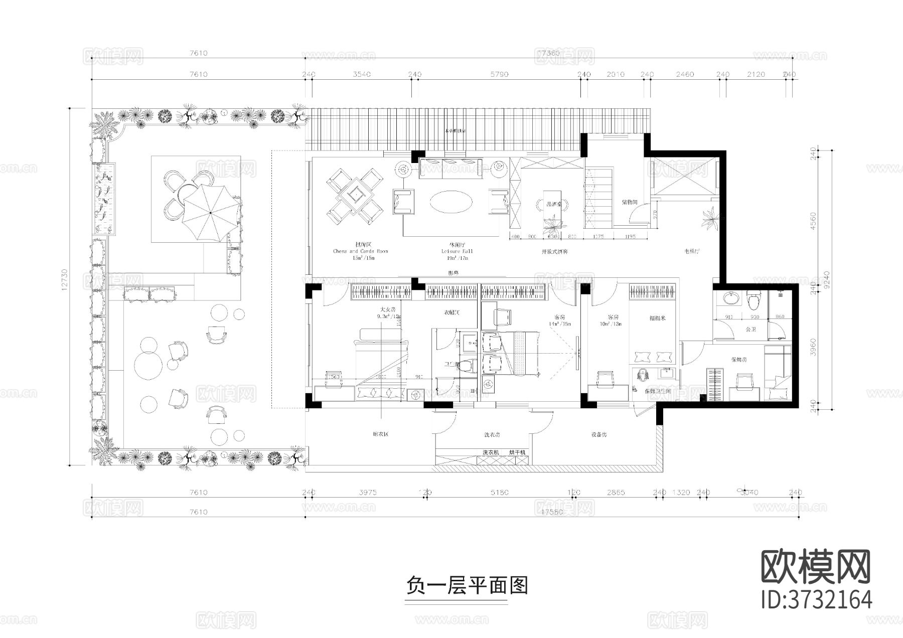 别墅平面cad方案图