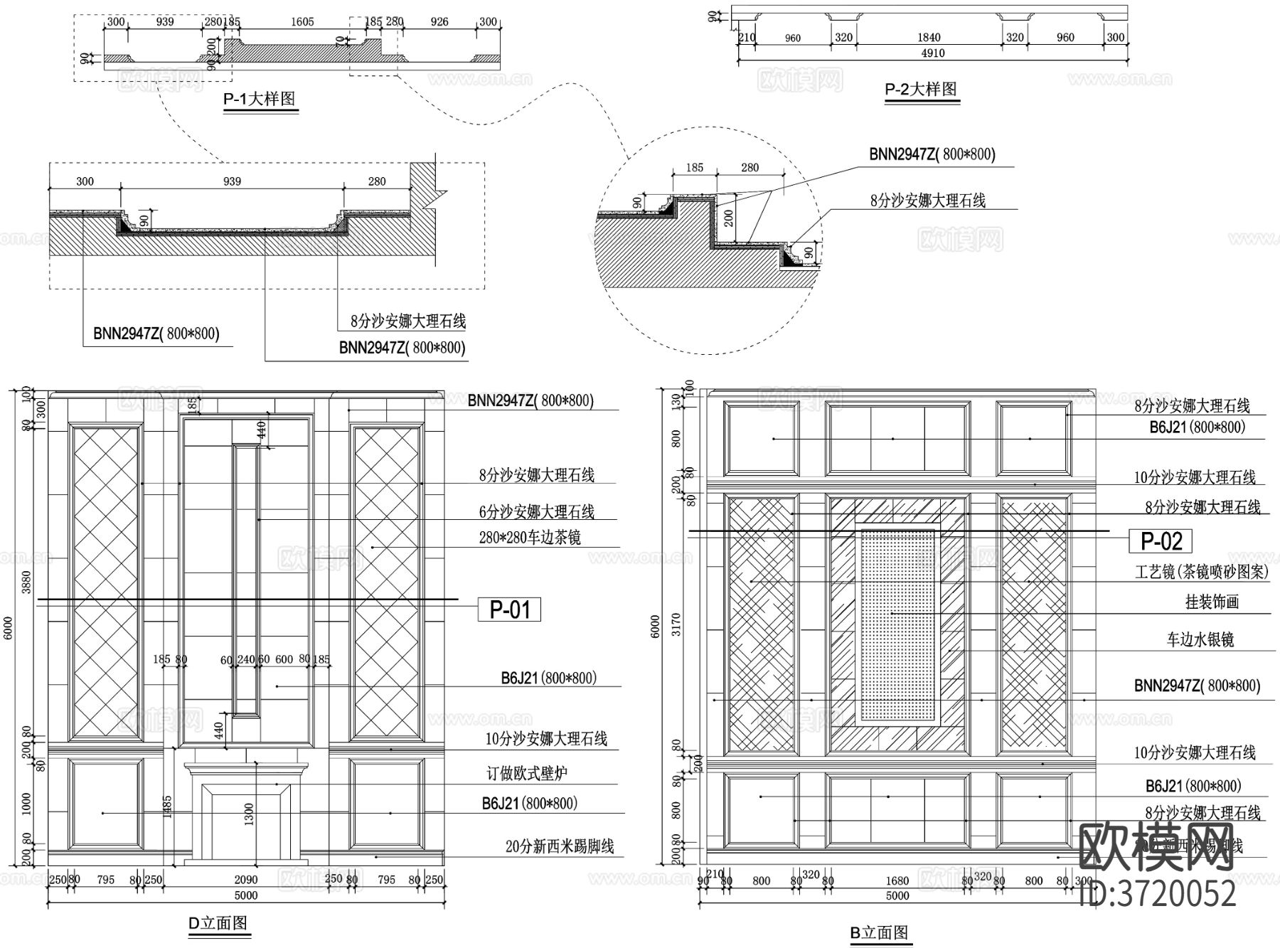 1000平瓷砖卫浴专卖店展厅cad施工图