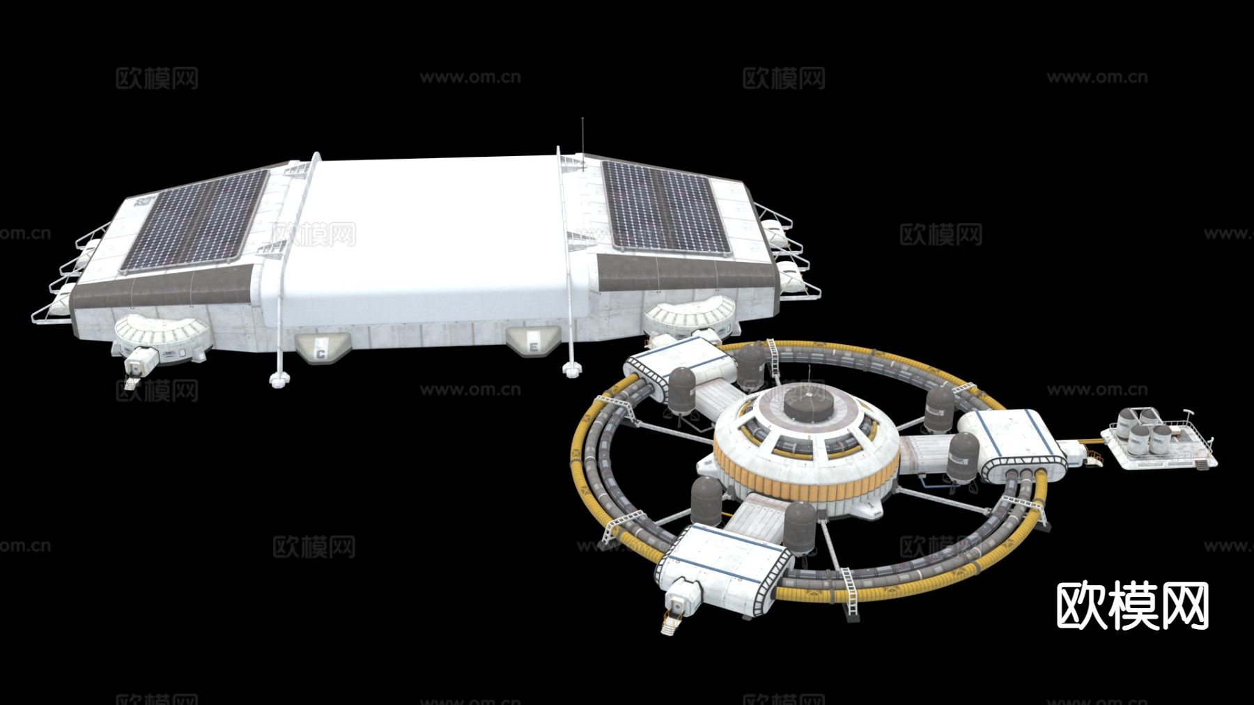 月球基地 太空设备3d模型