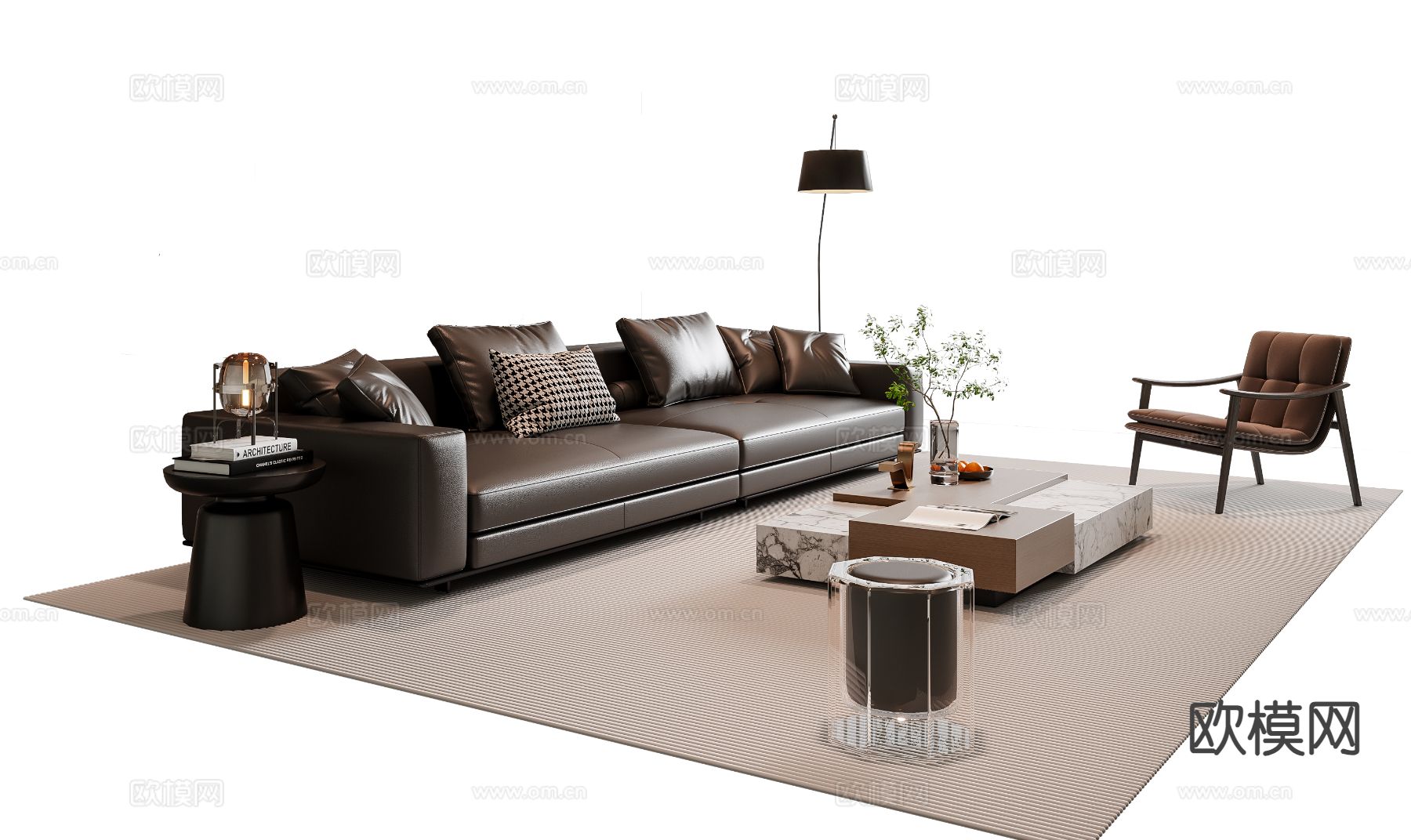 意式组合沙发3d模型下载